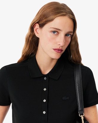 Slim Fit Damen LACOSTE Poloshirt aus Stretch-Baumwoll-Piqué