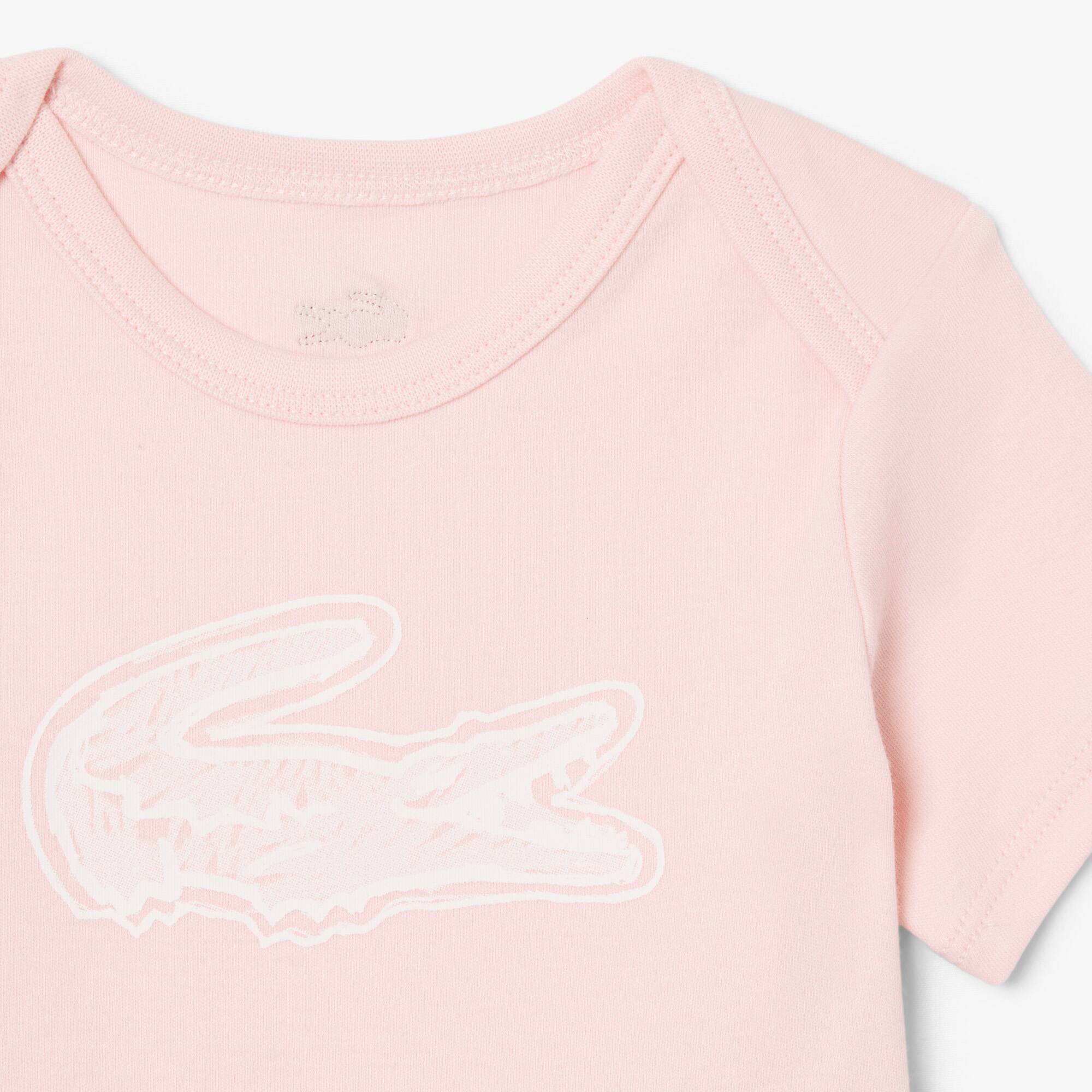 Thumbnail - Lacoste Baby-Set aus Baumwolle mit Print - Hellrosa Size 5 - 12M