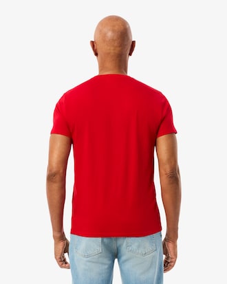 T-Shirt aus leichter Pima-Baumwolle mit V-Ausschnitt