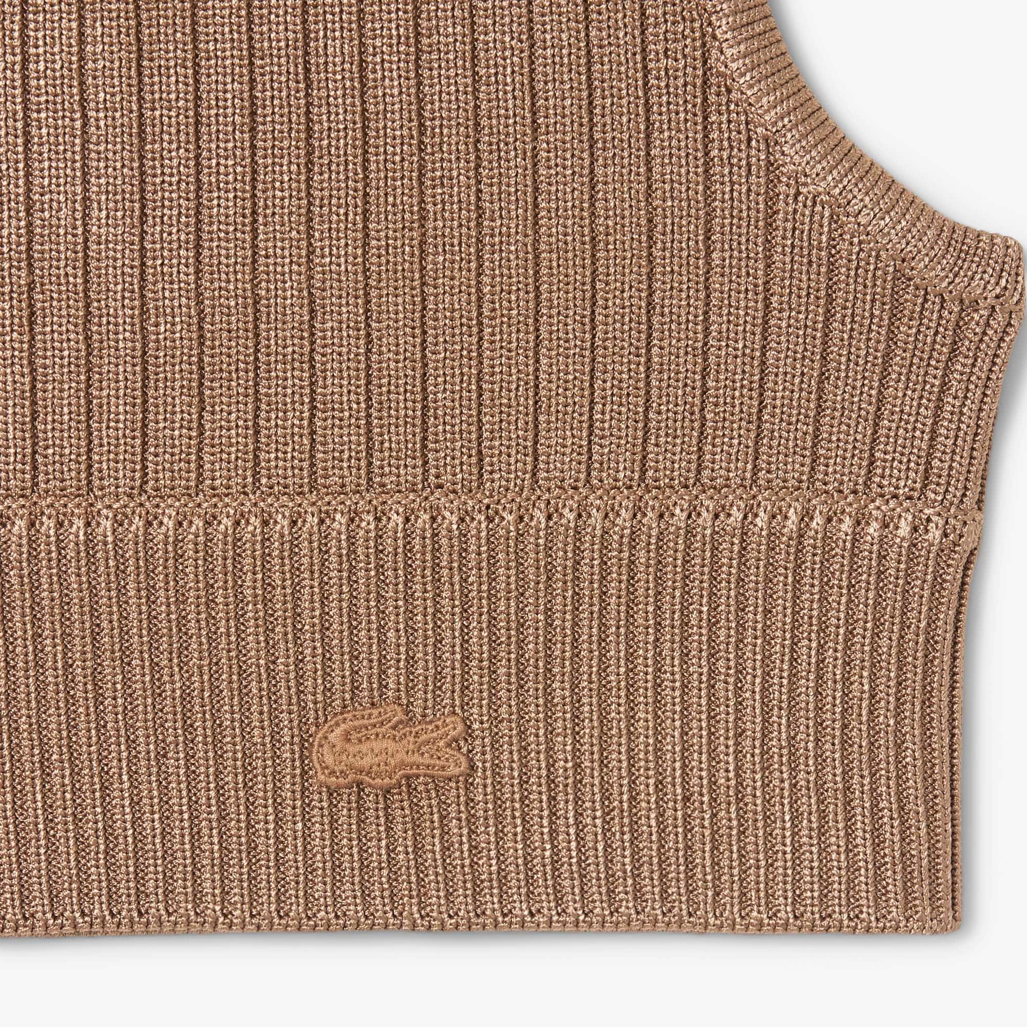 Thumbnail - Lacoste Balaclava Runway aus Rippstrick - Marron Clair Size One Size