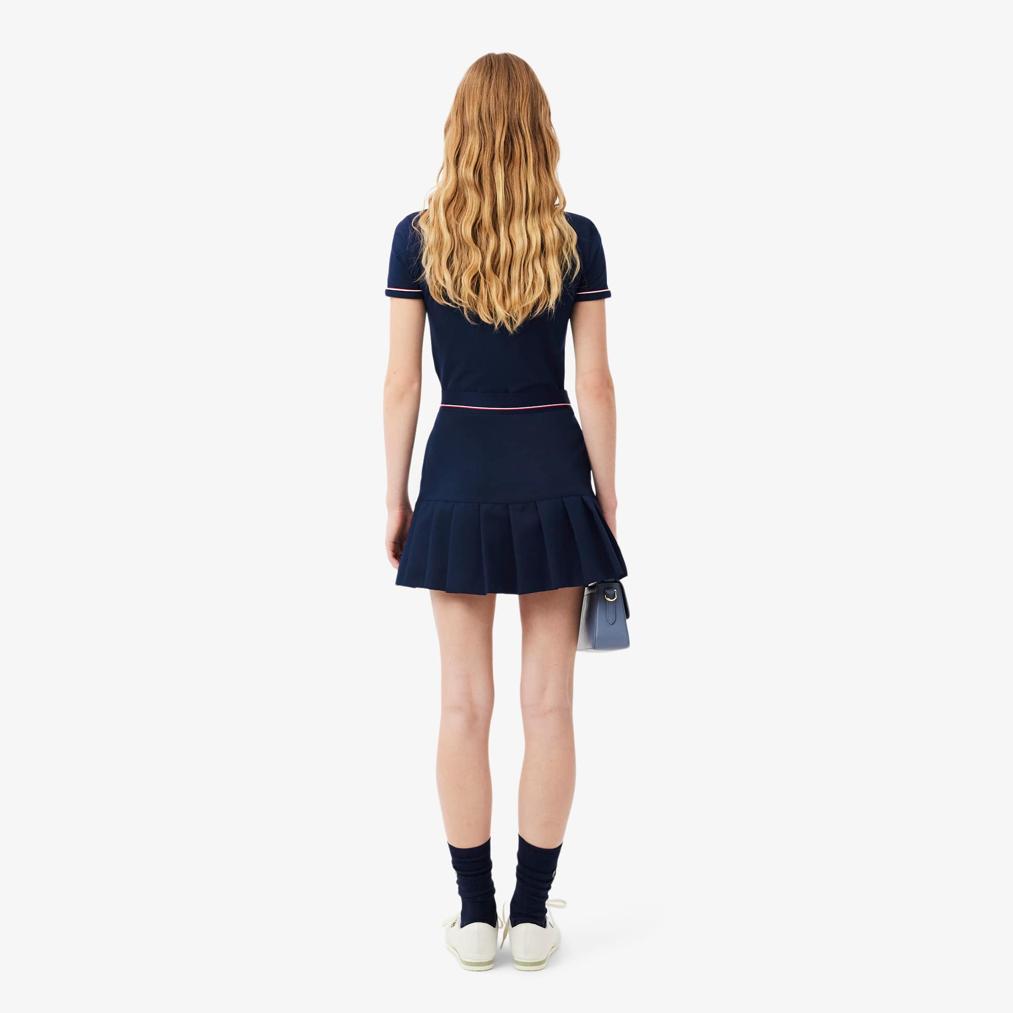 Thumbnail - Lacoste Kurzer Faltenrock aus Wollmischgewebe - Navy Blau Size 32