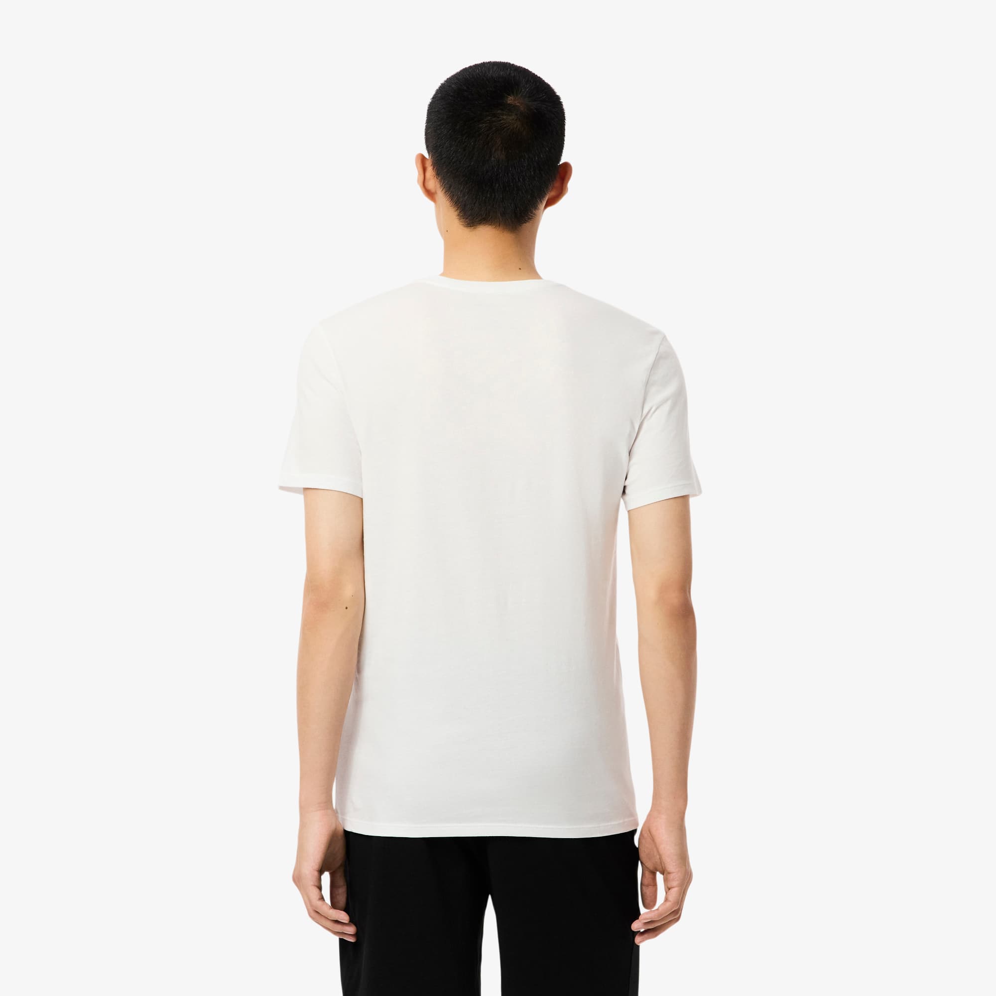 Thumbnail - Lacoste 3er-Pack Loungewear-T-Shirts, Slim Fit - Weiß / Heidekraut Grau / Schwarz Size 6 - XL