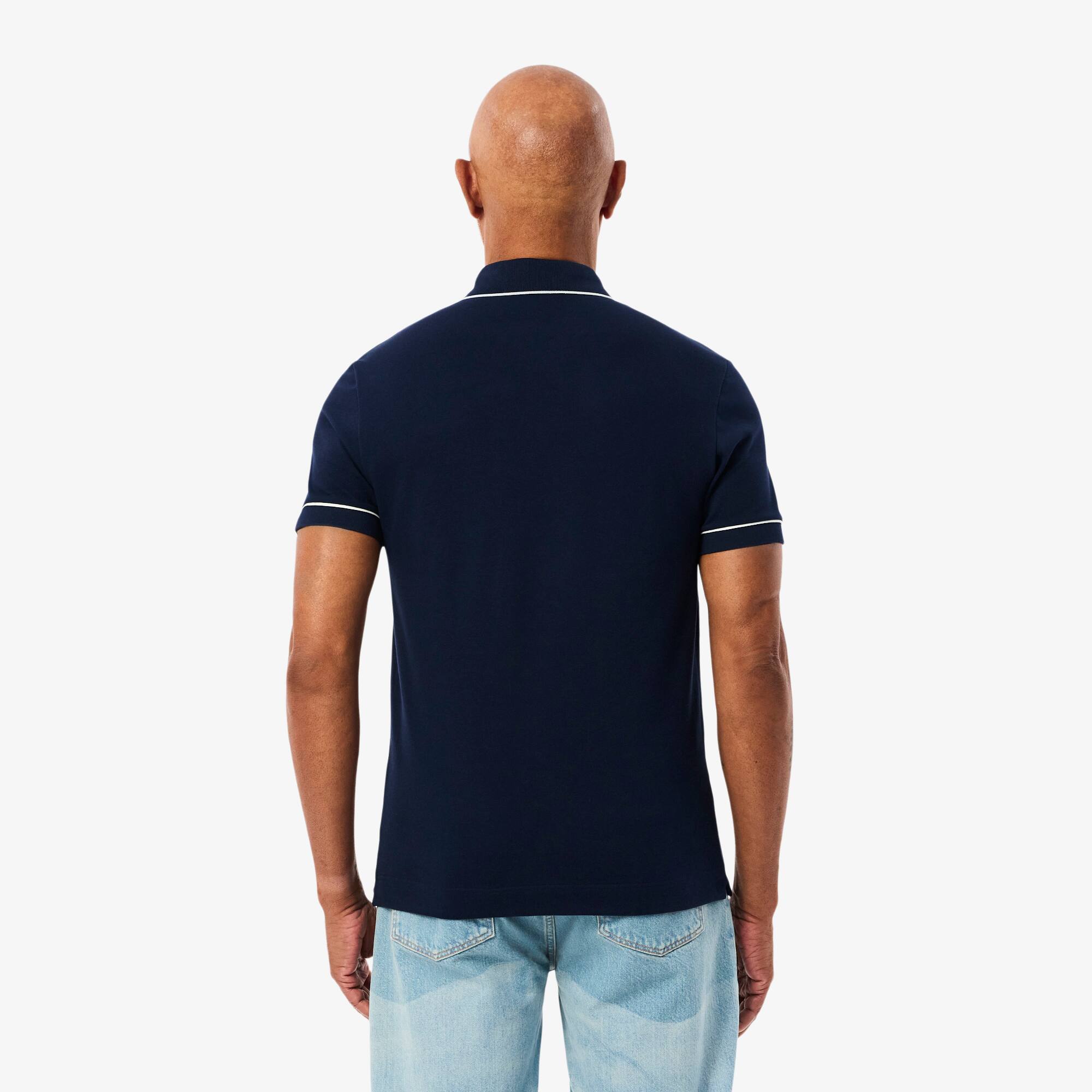 Thumbnail - Lacoste Regular Fit-Polohemd Paris aus Stretch-Piqué - Navy Blau Size 6 - XL