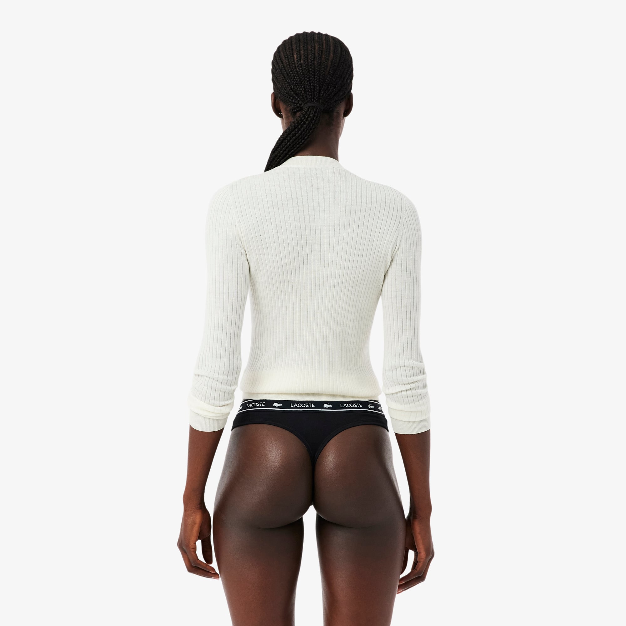 Thumbnail - Lacoste Tangas aus Stretch-Baumwolle mit Logo-Bund - Schwarz Size S