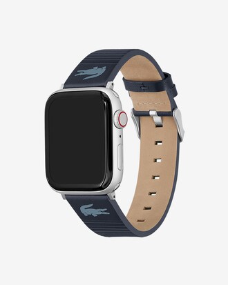 Unisex LACOSTE Apple Watch-Lederband in blau