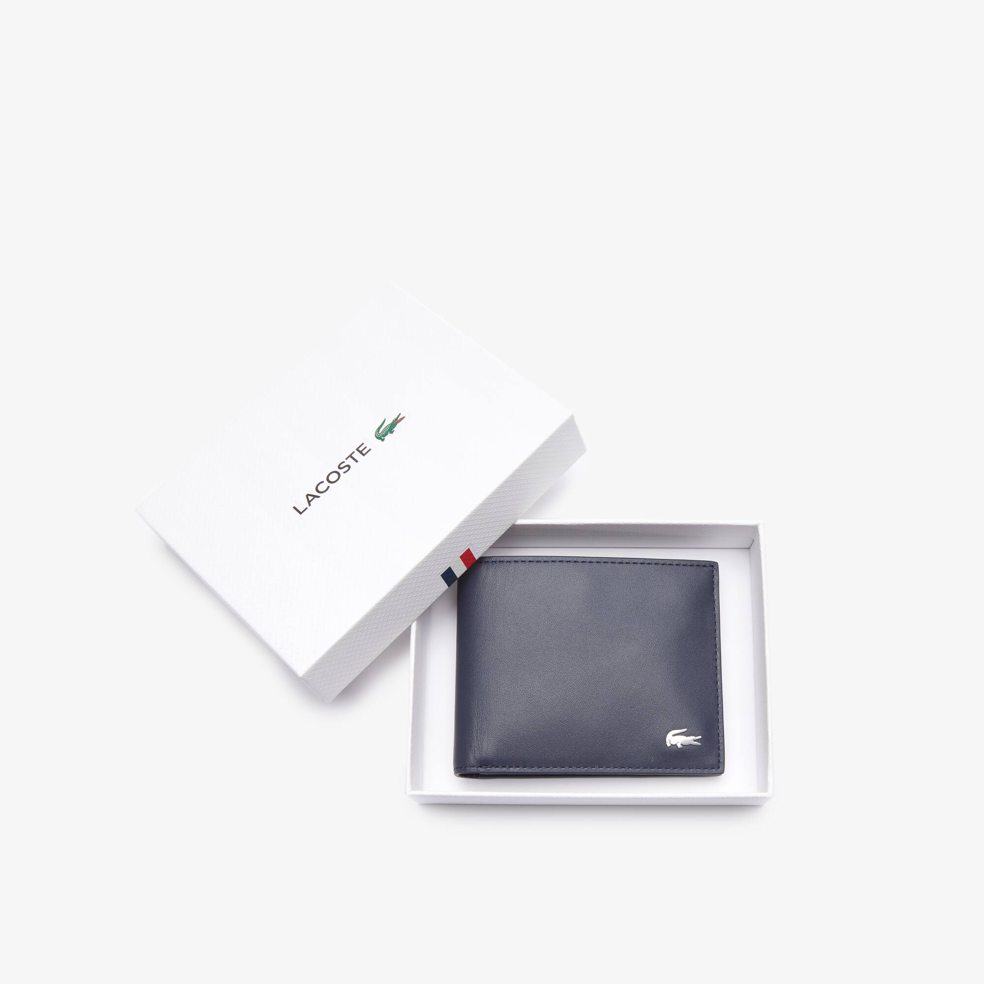 Thumbnail - Lacoste Brieftasche Fitzgerald aus geprägtem Leder - PEACOAT Size One Size