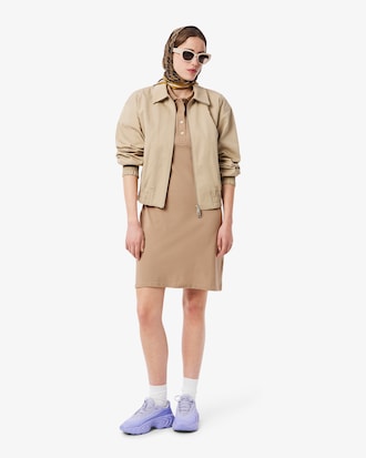 Slim Fit-Polokleid aus dehnbarem Mini Piqu&eacute;