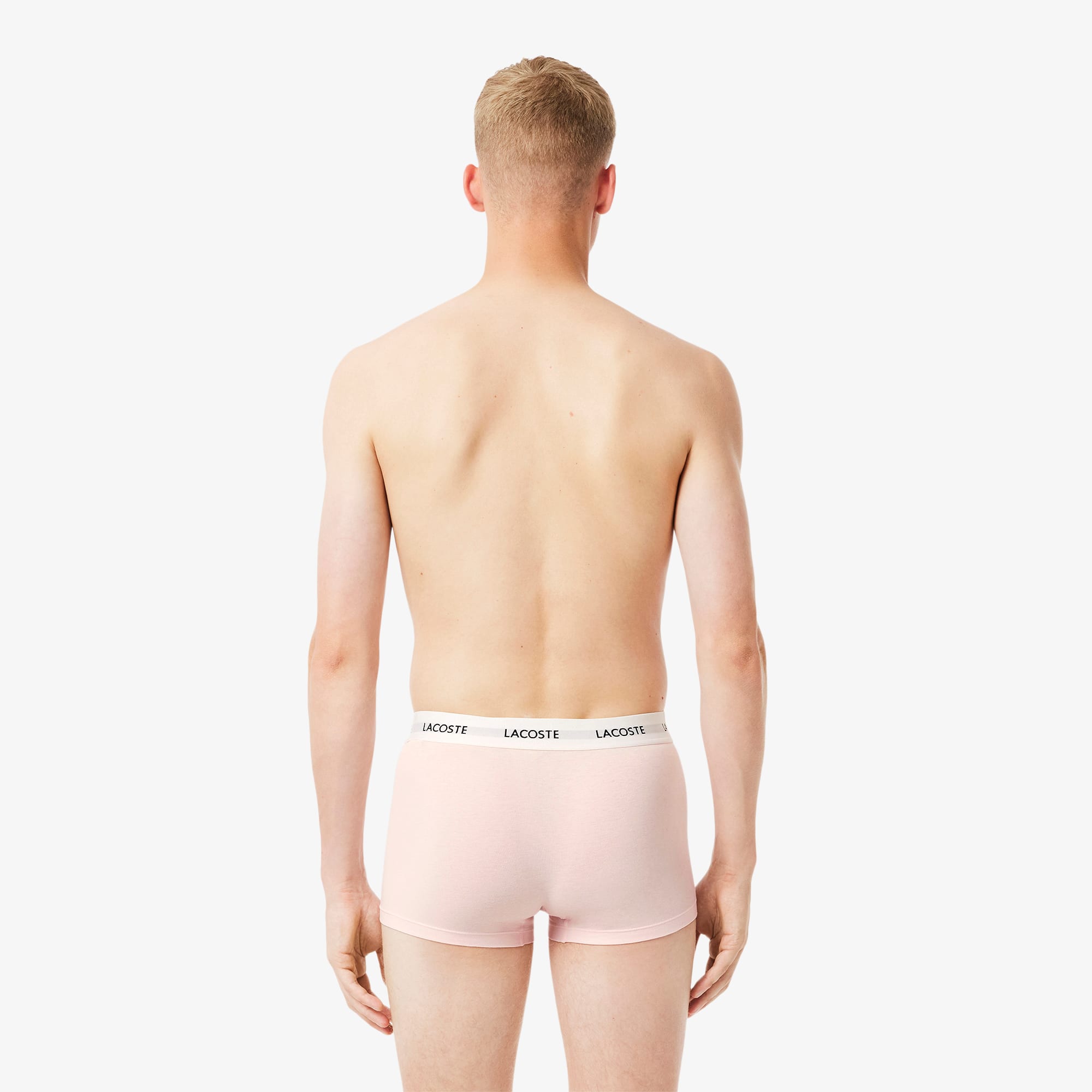 Thumbnail - Lacoste 3er-Pack Baumwoll-Stretch-Trunks - Hellrosa / Heidekraut Grau / Navy Blau Size L