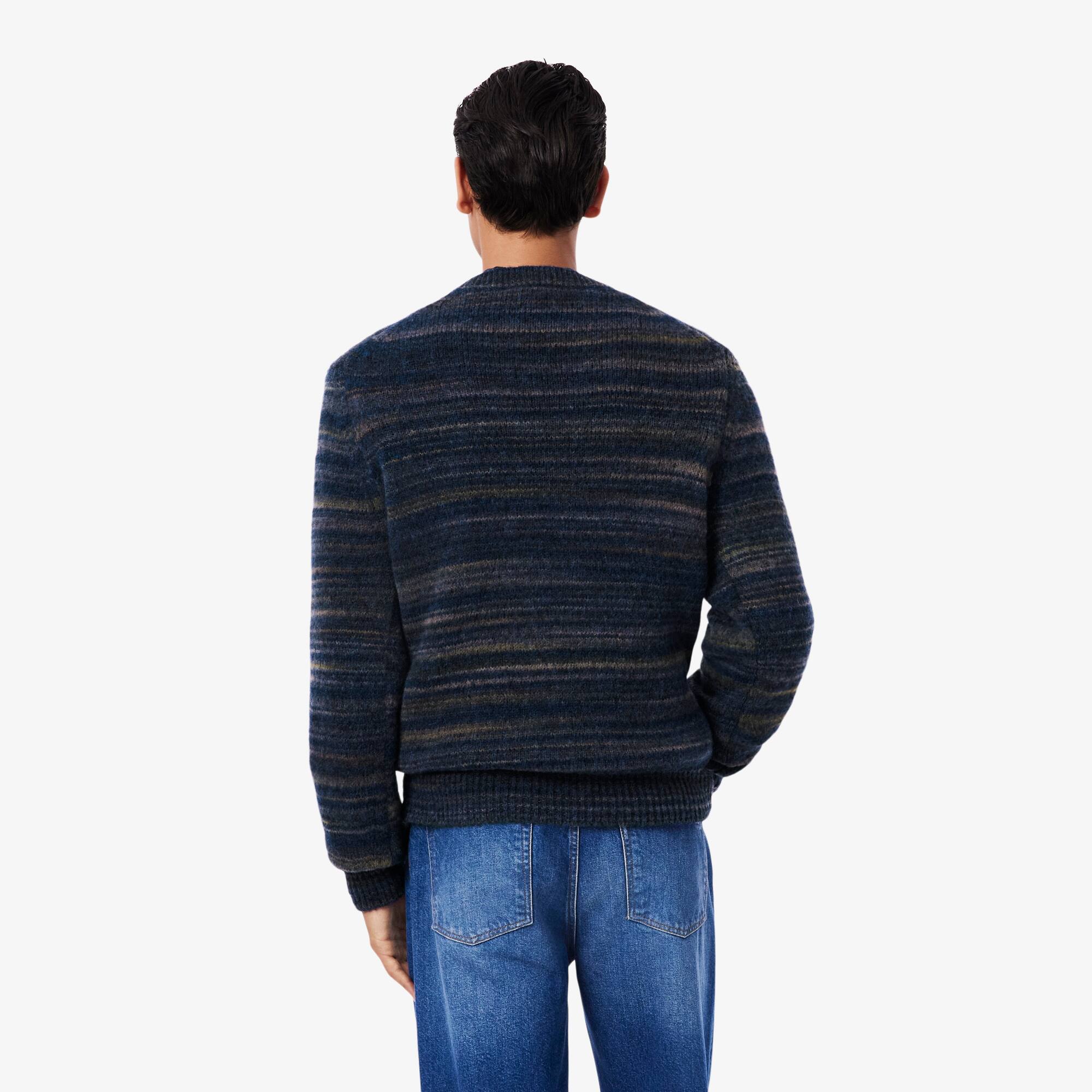 Thumbnail - Lacoste Pullover aus Alpakawolle mit Ombré-Effekt - Navy Blau / Braun Size XS