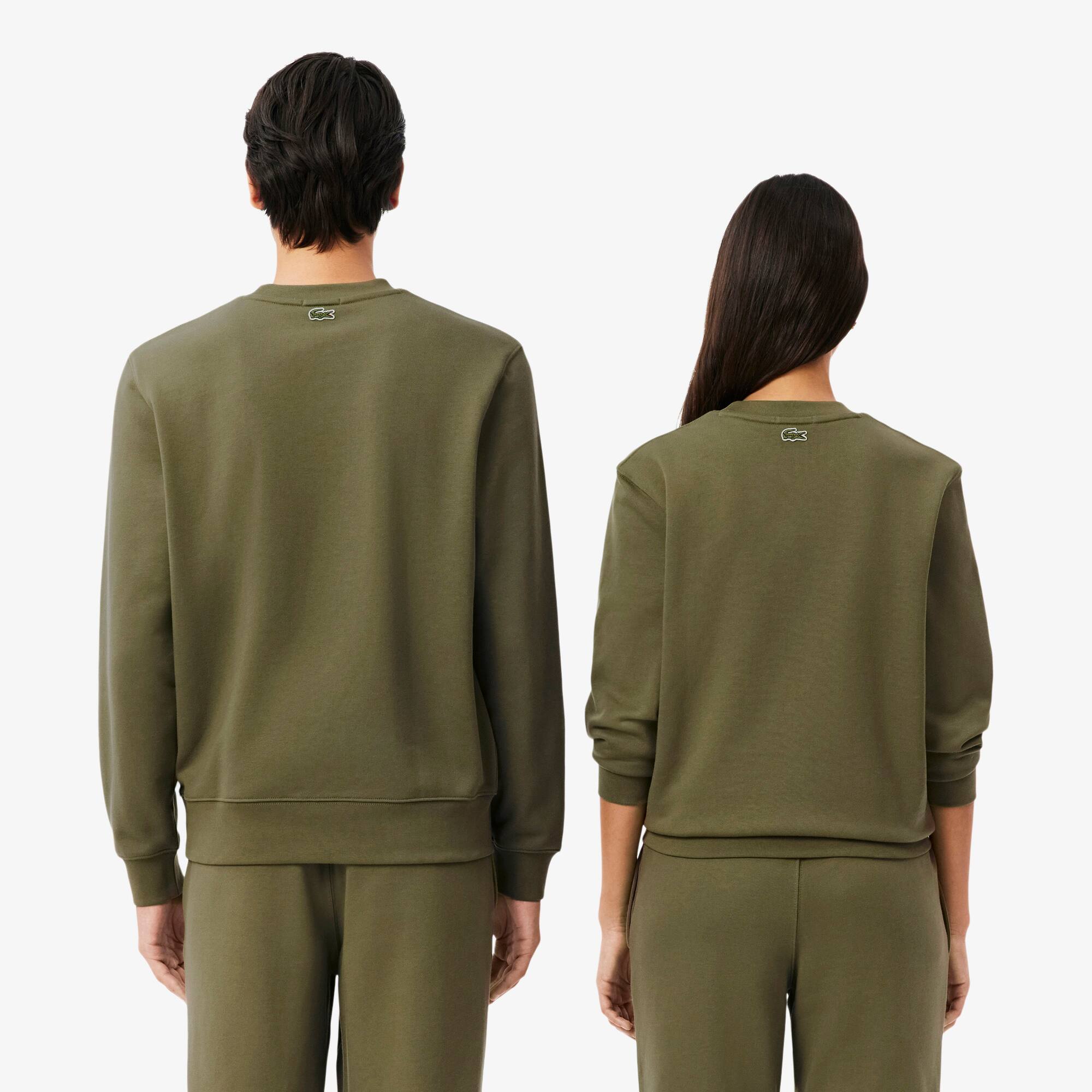 Thumbnail - Lacoste Sweatshirt aus Fleece mit Print - Khaki Grün Size M