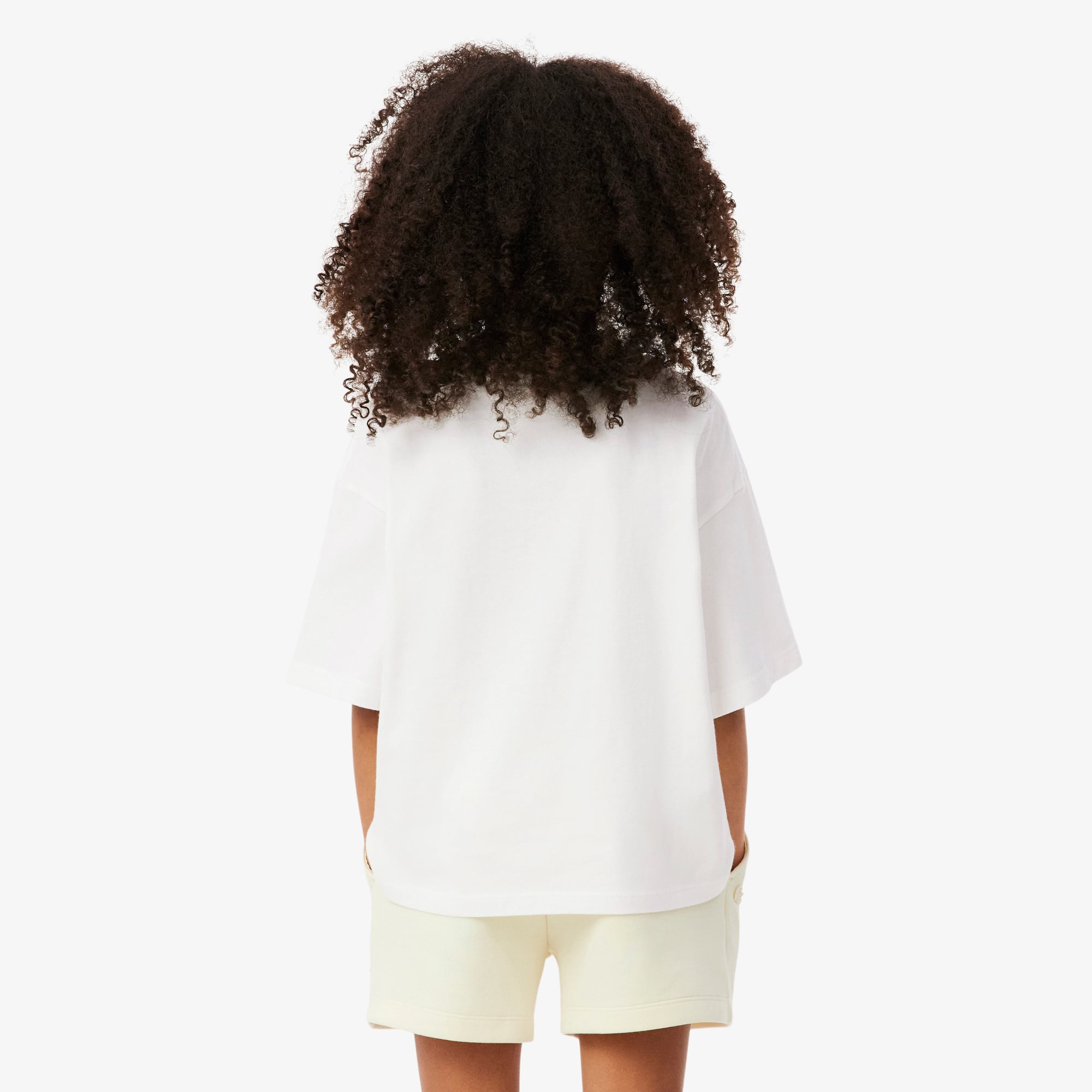 Thumbnail - Lacoste T-Shirt aus Baumwolle mit kontrastierendem Badge - Weiß Size 9 - 10A