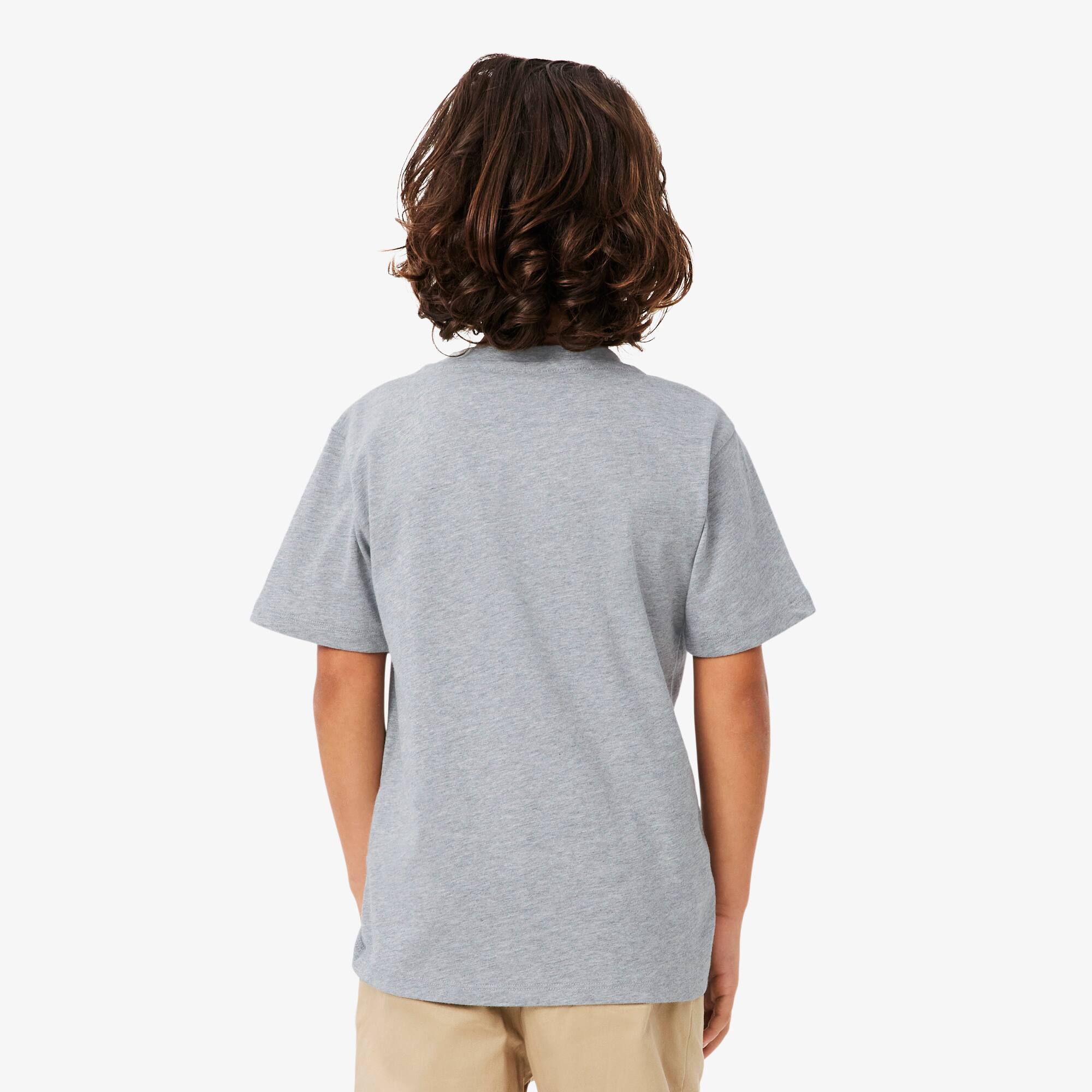 Thumbnail - Lacoste T-Shirt aus Baumwolle mit Monogramm-Print - Heidekraut Grau Size 11 - 14A