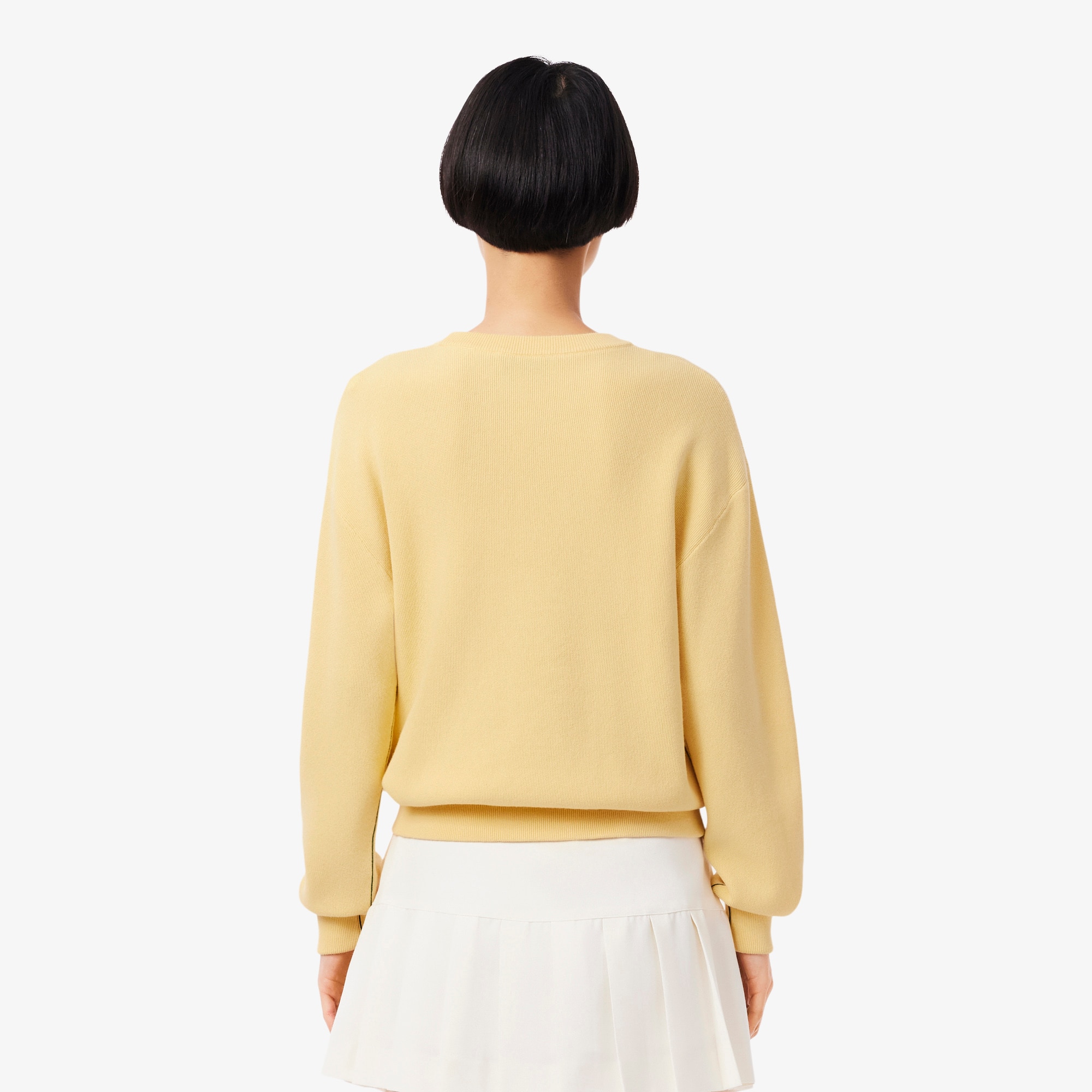 Thumbnail - Lacoste Relaxed Fit-Pullover aus Baumwolle mit Rundhalsausschnitt - Gelb Size 40