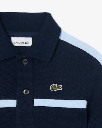Polohemd aus Petit Piqu&eacute; mit Colorblock-Design