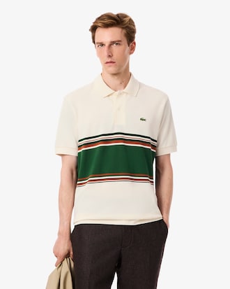 Classic Fit-Polohemd mit Streifen, hergestellt in Frankreich