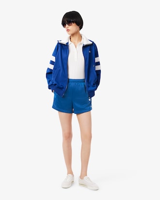 Pointelle-Shorts aus Satin-Jersey mit Streifen
