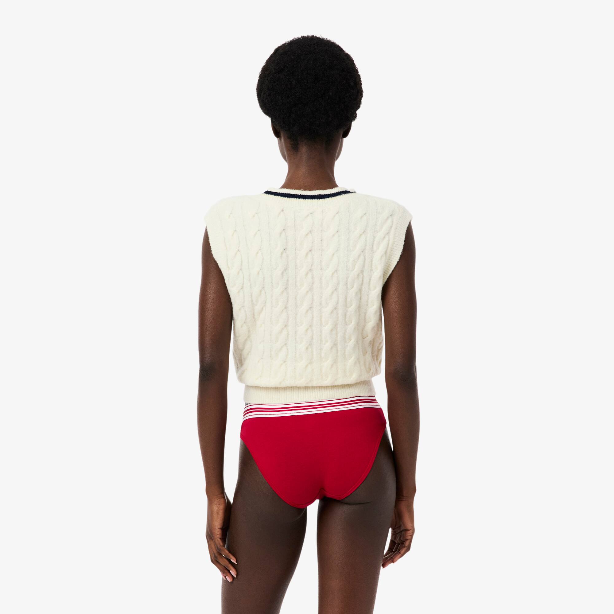 Thumbnail - Lacoste Slips aus Stretch-Baumwolle mit Kontrast-Bund - Rot Size L