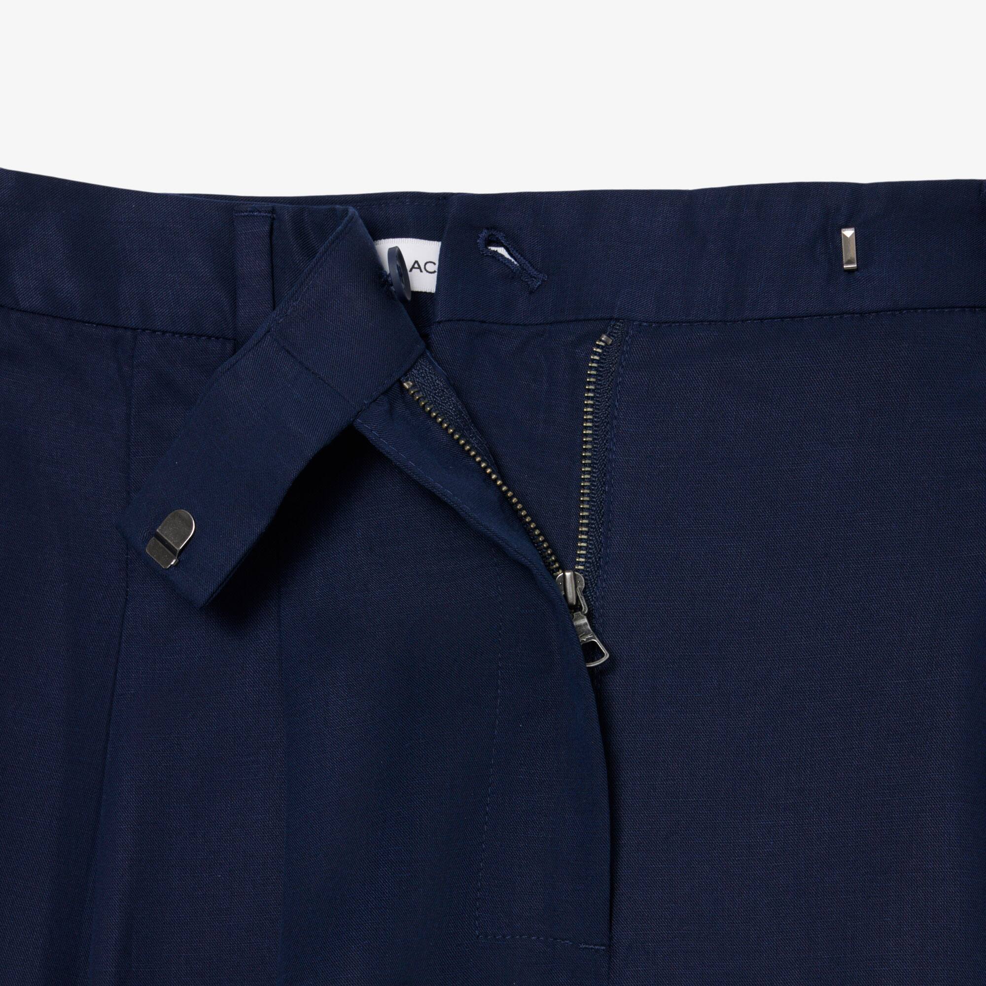 Thumbnail - Lacoste Oversized-Bermudashorts aus fließender Leinenmischung - Navy Blau Size 40