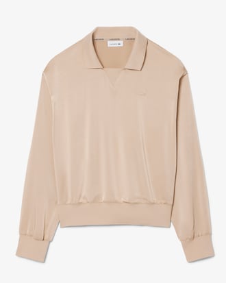 Relaxed Fit-Polohemd aus Satin