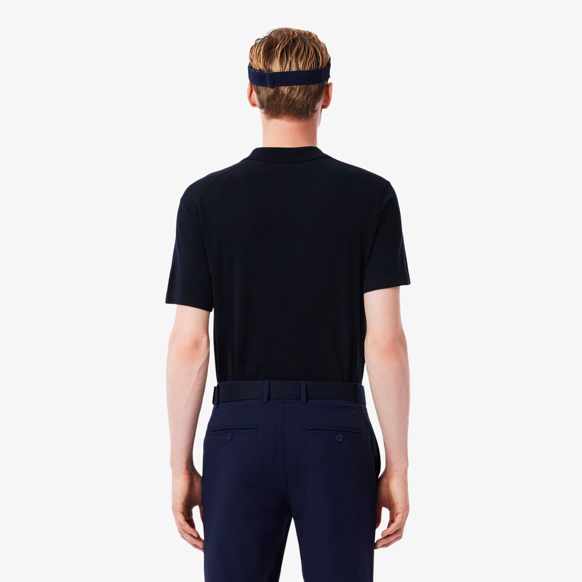 Thumbnail - Lacoste Golf-Pullover mit Polokragen und kurzen Ärmeln - Navy Blau Size XXL