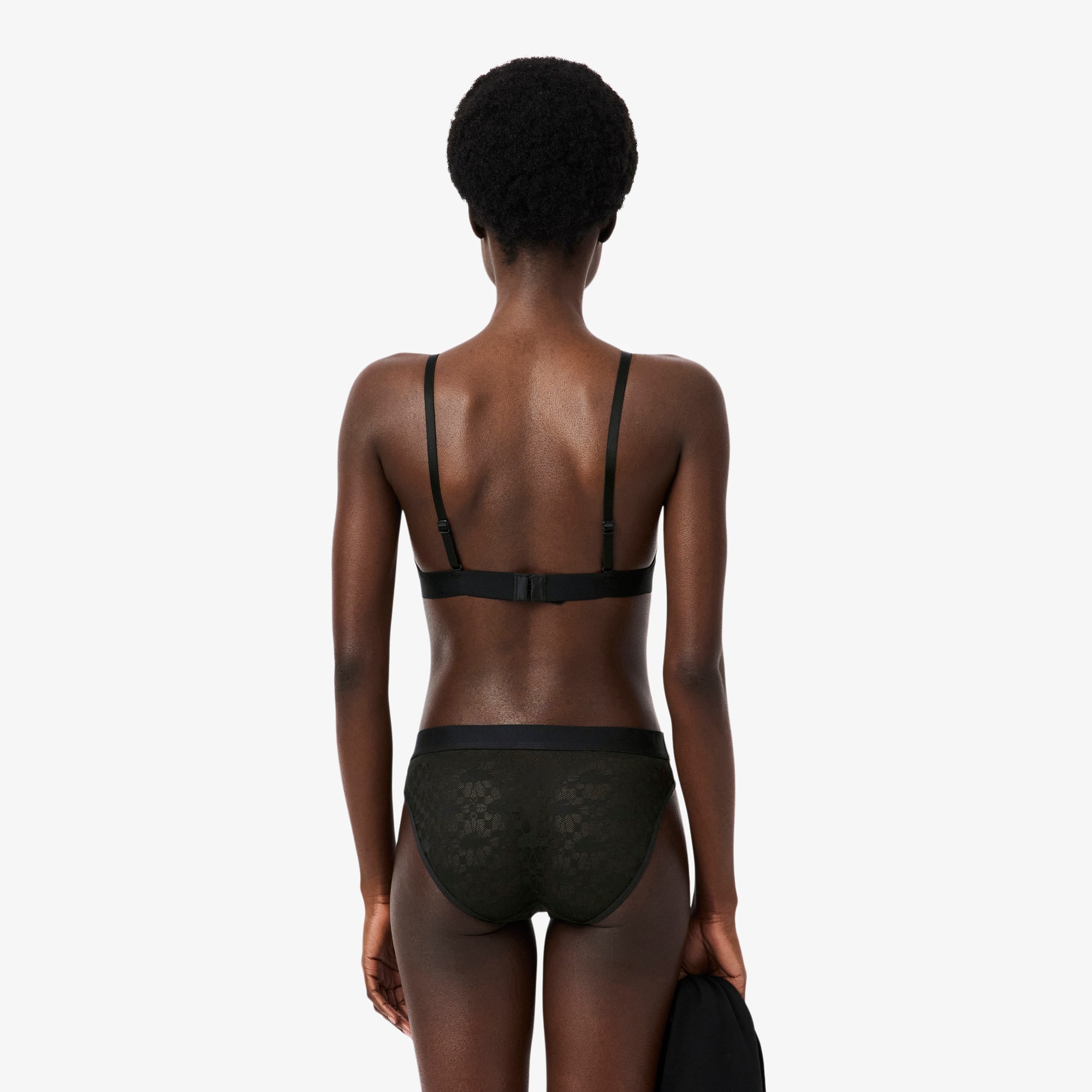 Thumbnail - Lacoste Triangle-Bralette aus Logo-Spitze - Schwarz Size 6 - XL