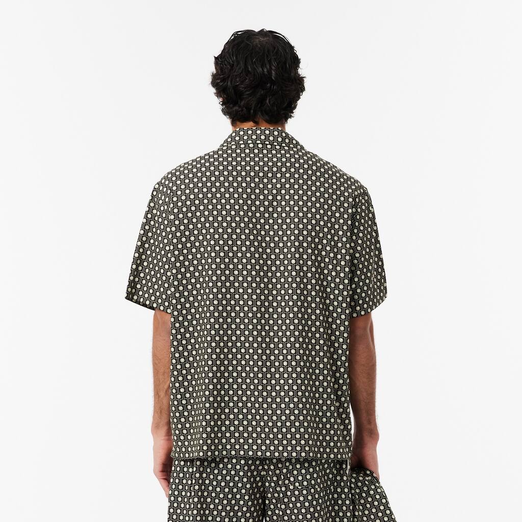 Thumbnail - Lacoste Relaxed Fit-Hemd mit kurzen Ärmeln - Marron / Beige Size 43