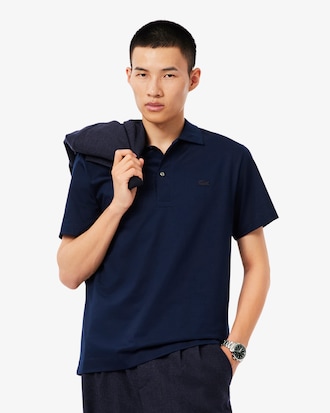 Classic Fit-Polohemd Paris mit offenem Ausschnitt und Stickerei