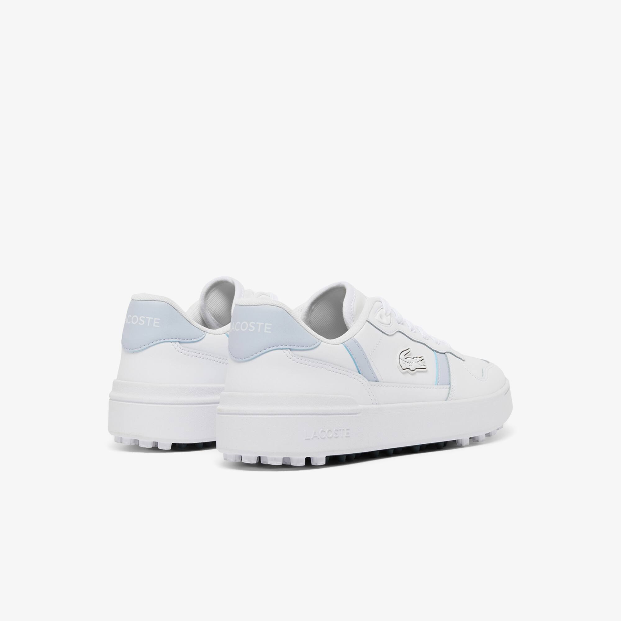 Thumbnail - Lacoste Damen-Golfschuhe T-Clip aus Leder - WHITE/LIGHT BLUE Size 40.5