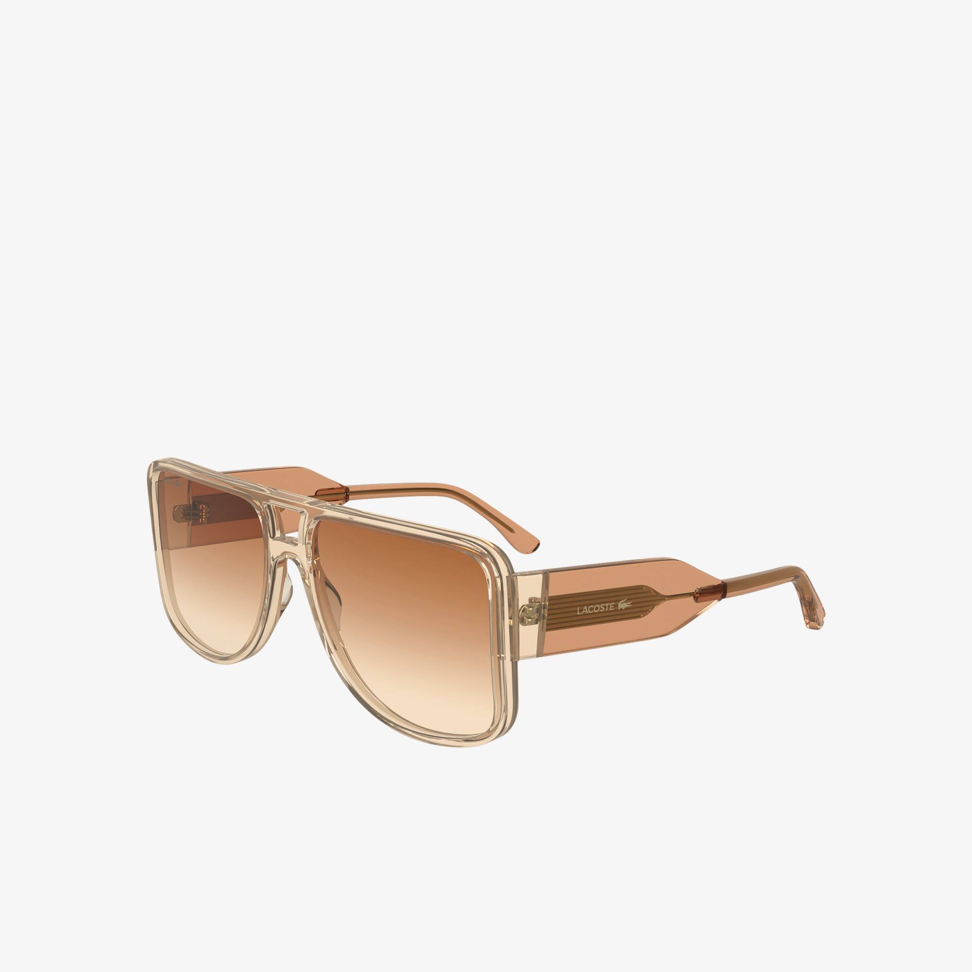 Thumbnail - Lacoste Die neue ikonische Acetat-Navigator-Brillen - TRANSPARENT LIGHT PEACH Size One Size