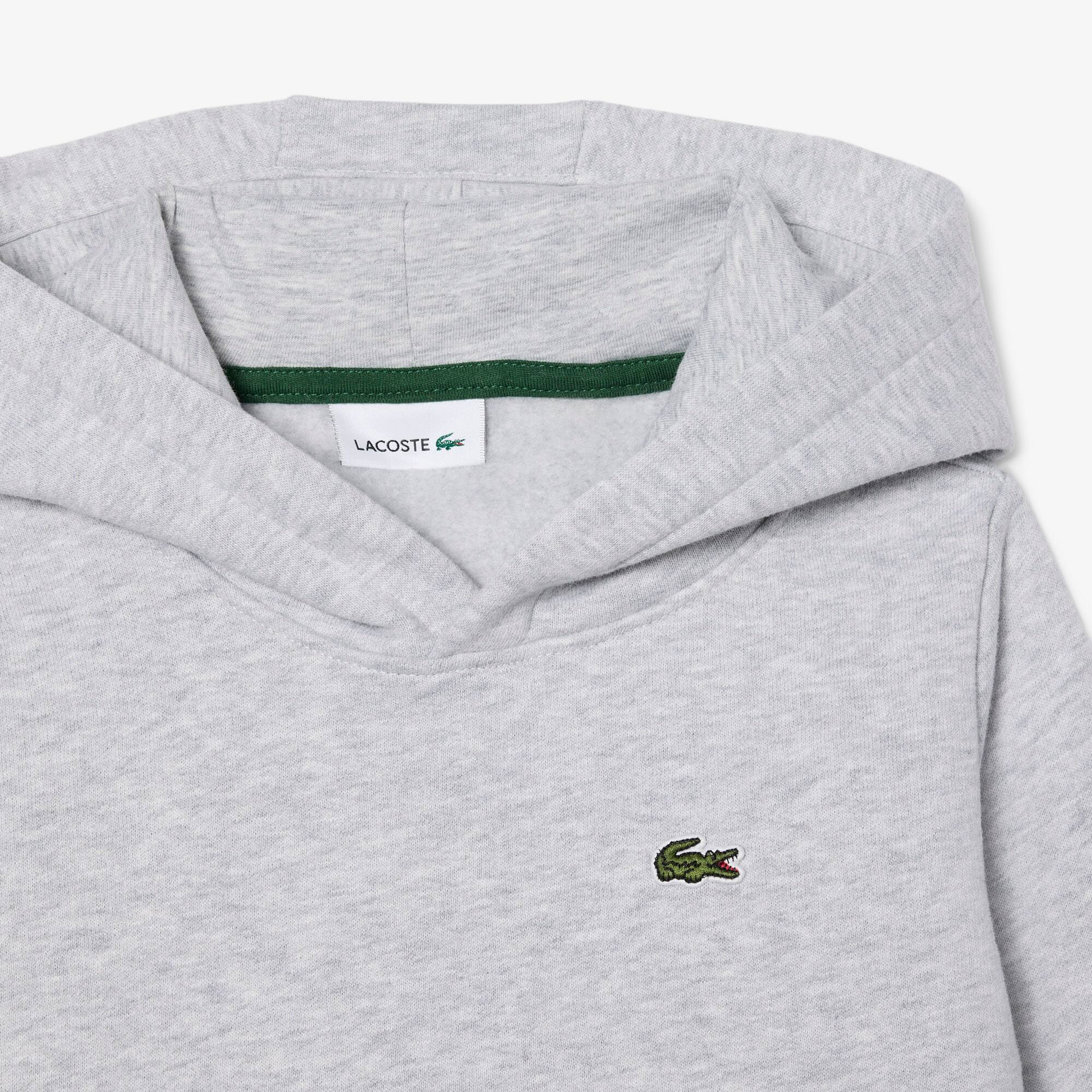Thumbnail - Lacoste Fleece-Hoodie mit Kängurutasche - Heidekraut Grau Size 4 - 4A
