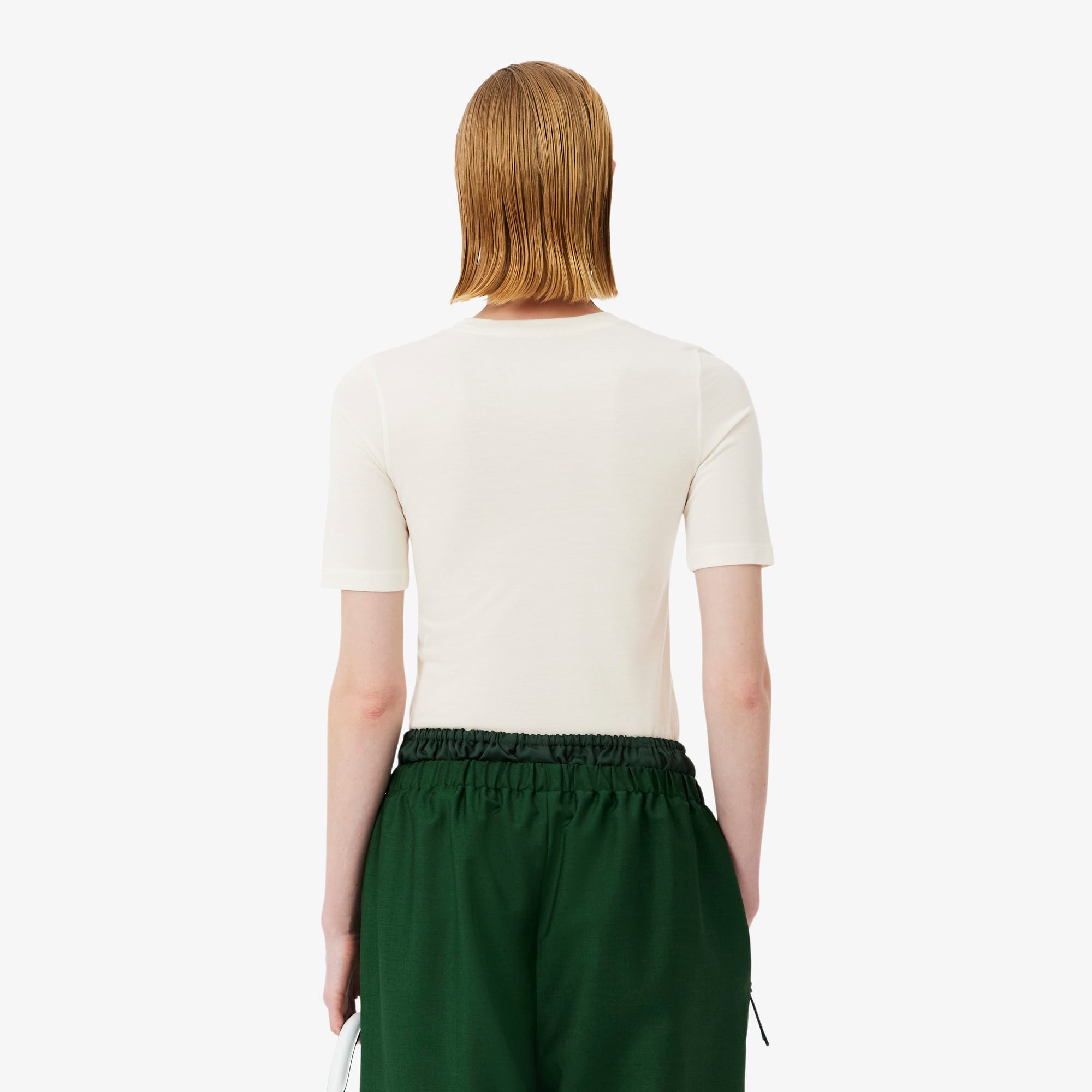 Thumbnail - Lacoste T-Shirt Runway aus Piqué-Seide - Weiß Size XS