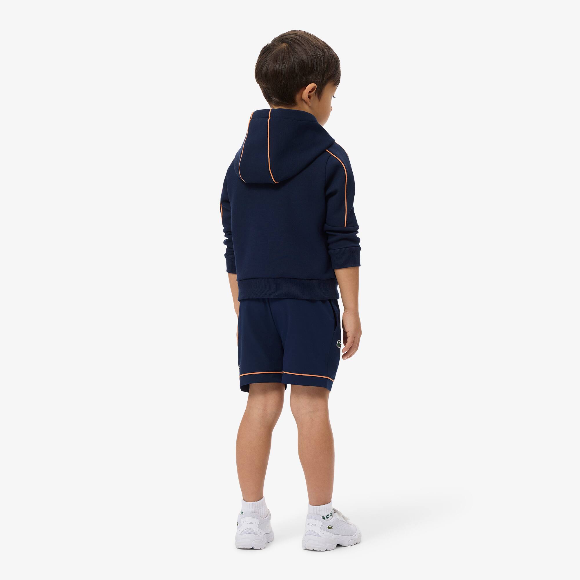 Thumbnail - Lacoste Gestreifte Sportshorts aus Frottee - Navy Blau Size 2 - 2A