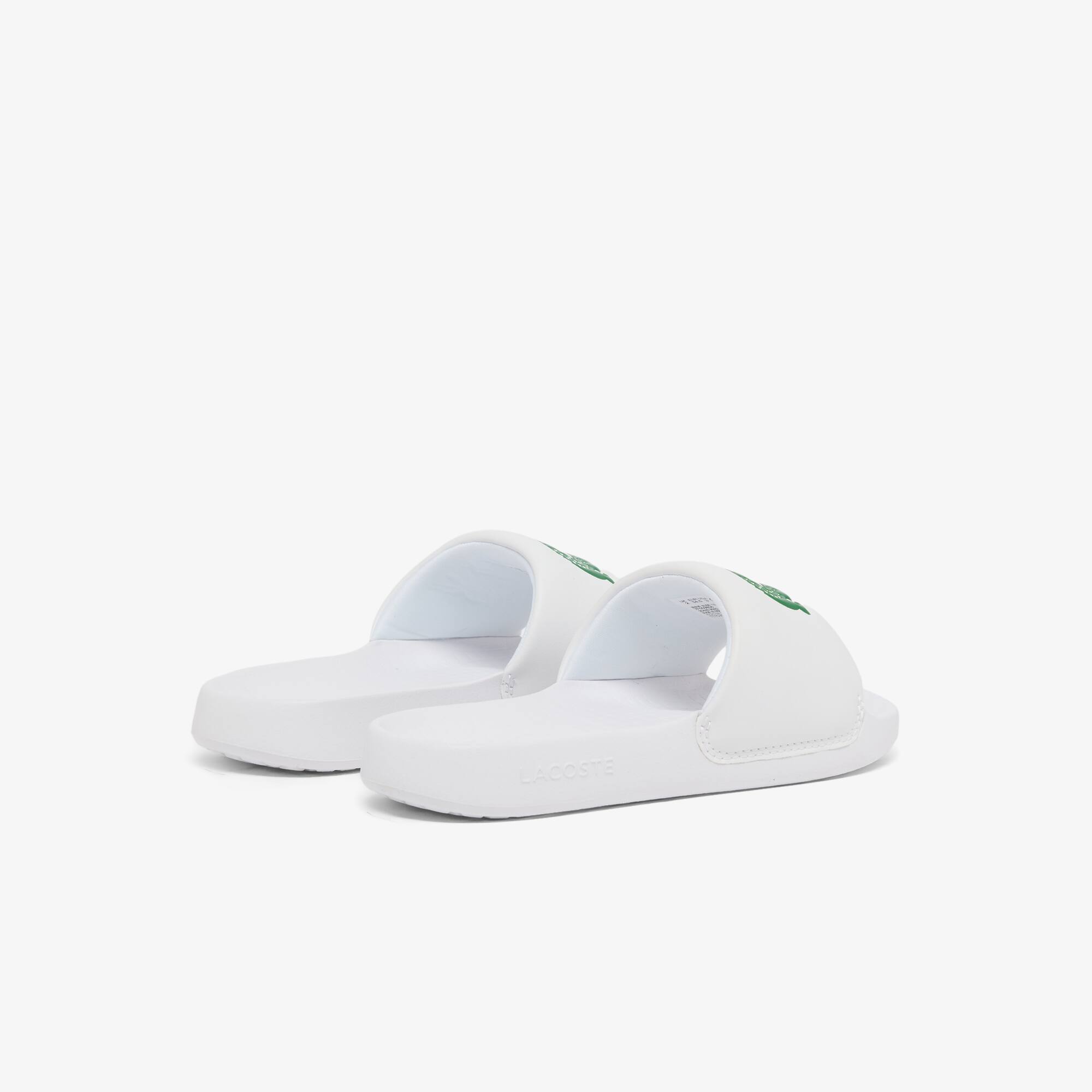 Thumbnail - Lacoste Junior-Schlappen Serve Slide 1.0 - WHITE/DARK GREEN Size 37
