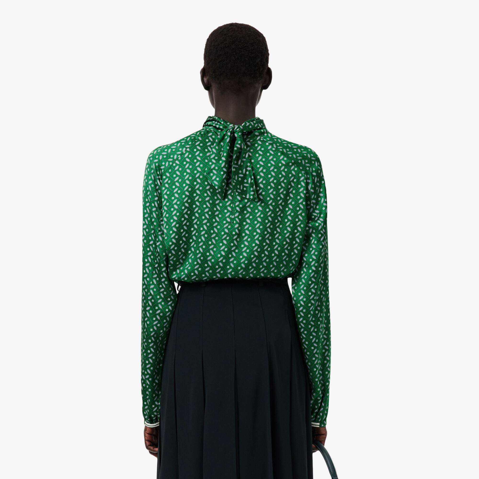 Thumbnail - Lacoste Übergroßes Hemd Runway mit Print - Vert / Blanc Size 38