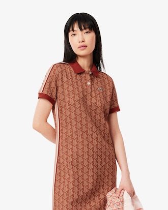 Slim Fit-Polokleid mit Monogramm aus Jacquard