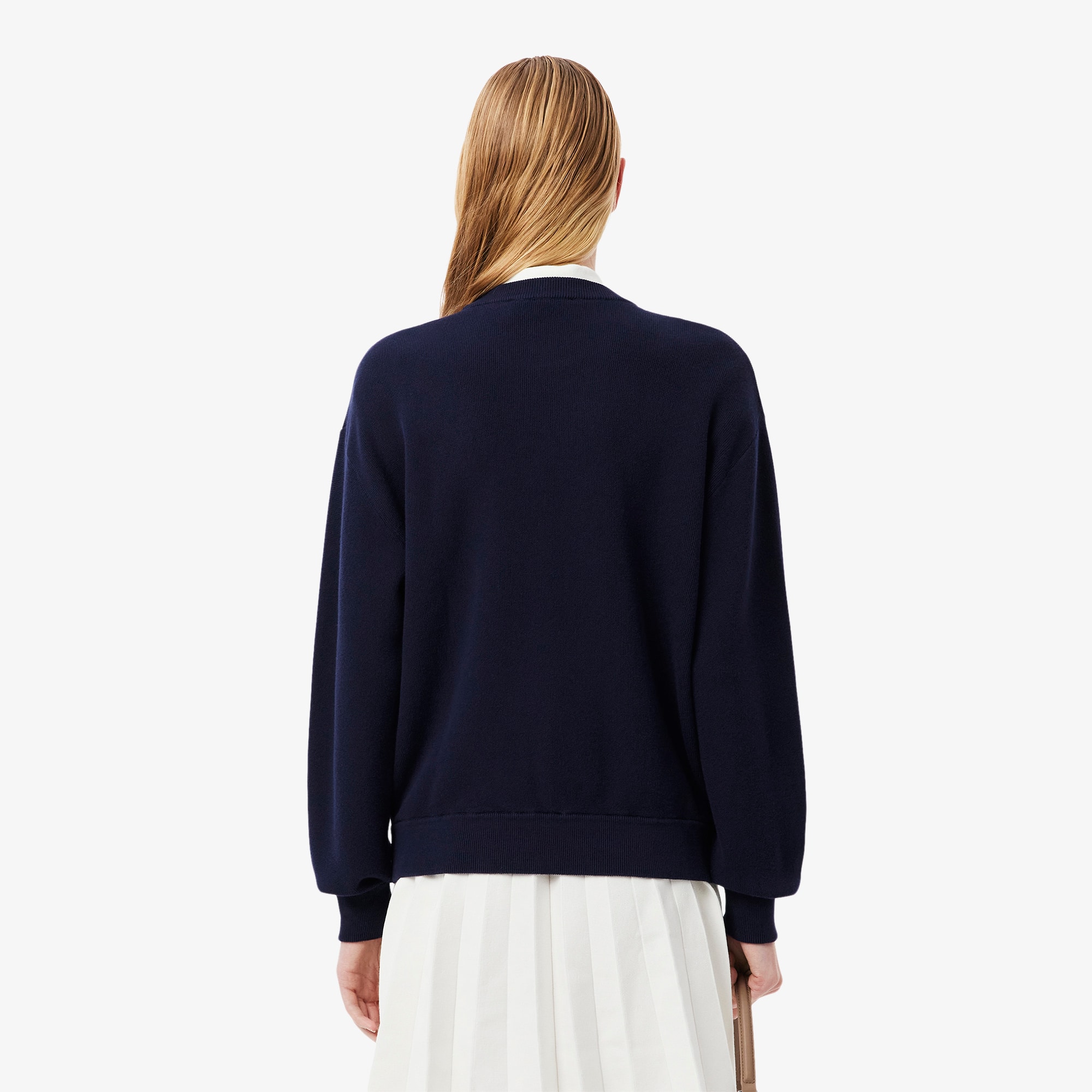 Thumbnail - Lacoste Relaxed Fit-Pullover aus Baumwolle mit Rundhalsausschnitt - Navy Blau Size 46