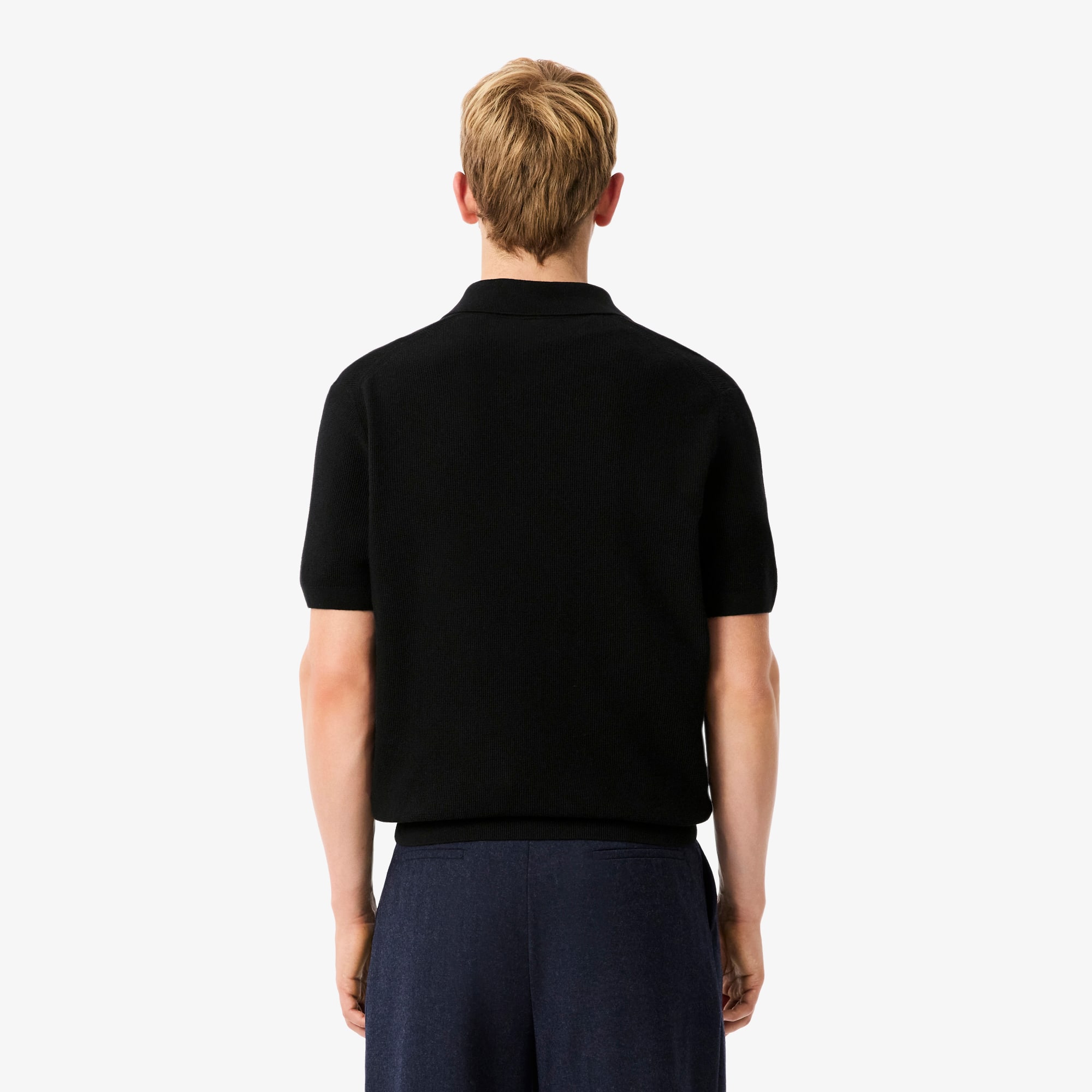 Thumbnail - Lacoste Pullover aus Baumwollmischgewebe mit offenem Polokragen - Schwarz Size 3XL