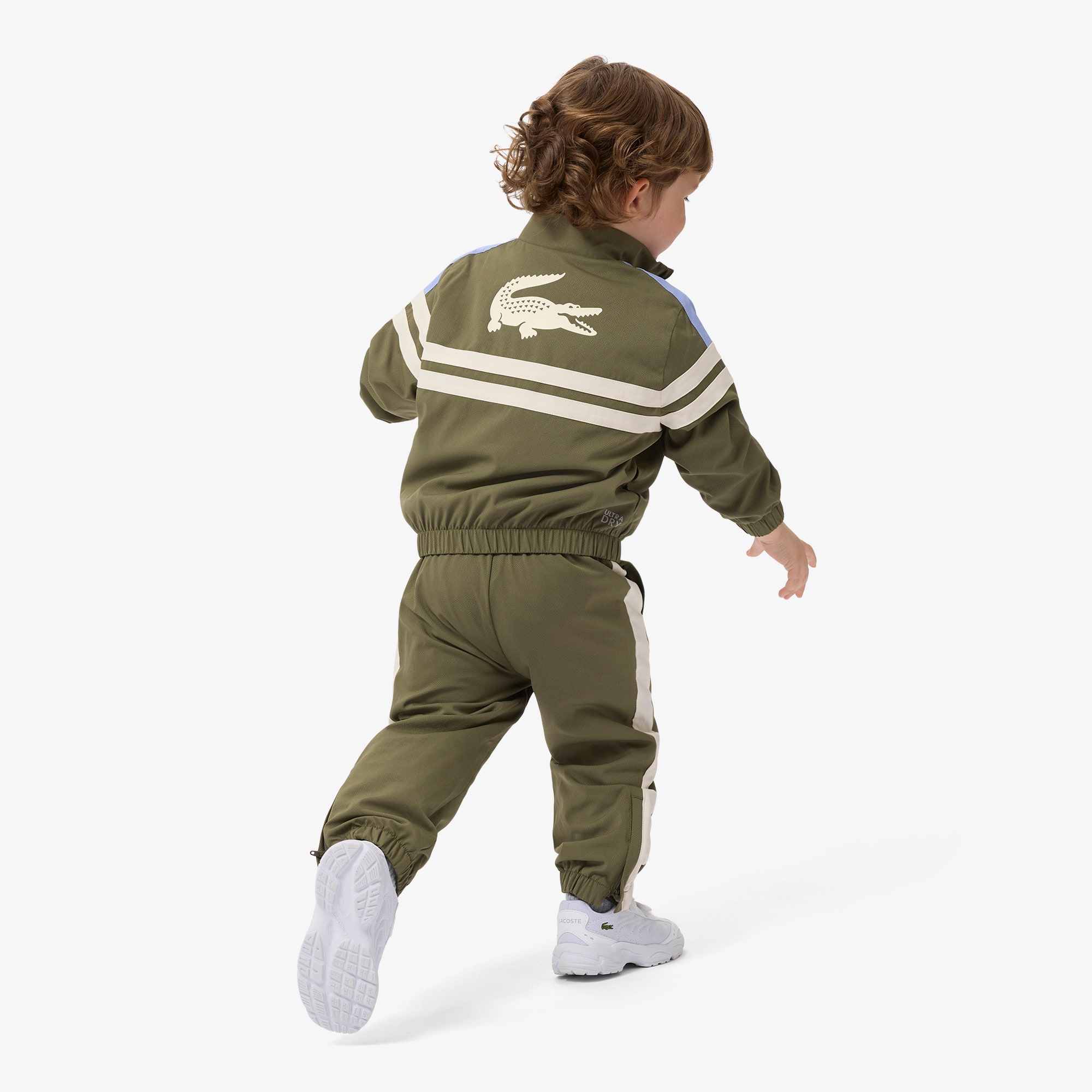 Thumbnail - Lacoste Strapazierfähiger Sport-Trainingsanzug mit Ultra Dry-Technologie - Khaki Grün / Weiß / Lila Size 4 - 4A