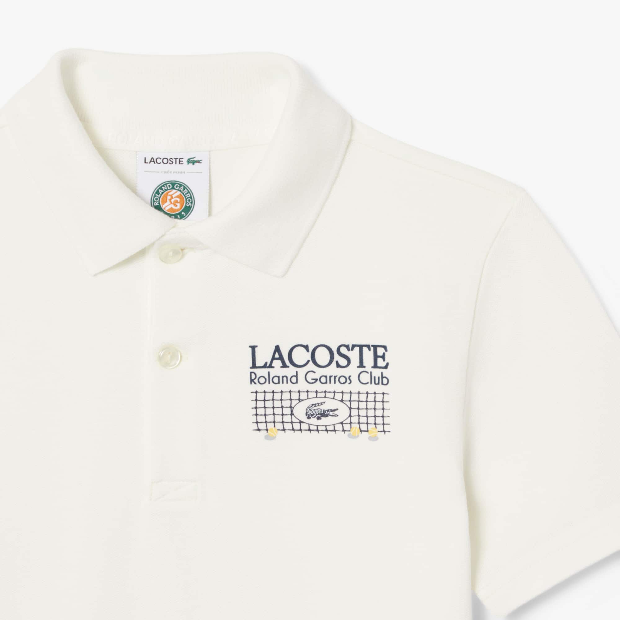 Thumbnail - Lacoste Polohemd Roland-Garros Edition aus Petit Piqué - Weiß Size 9 - 10A