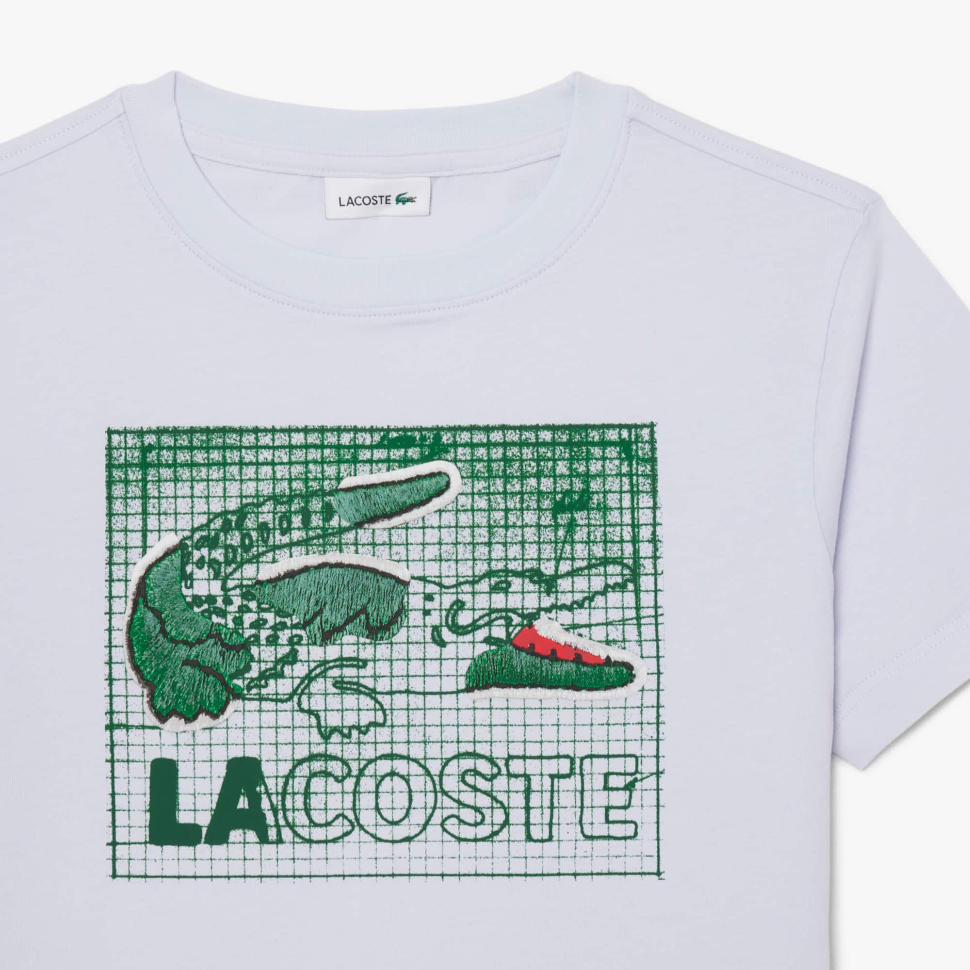 Thumbnail - Lacoste T-Shirt aus Baumwolle mit grafischem Print - Hellblau Size 11 - 14A