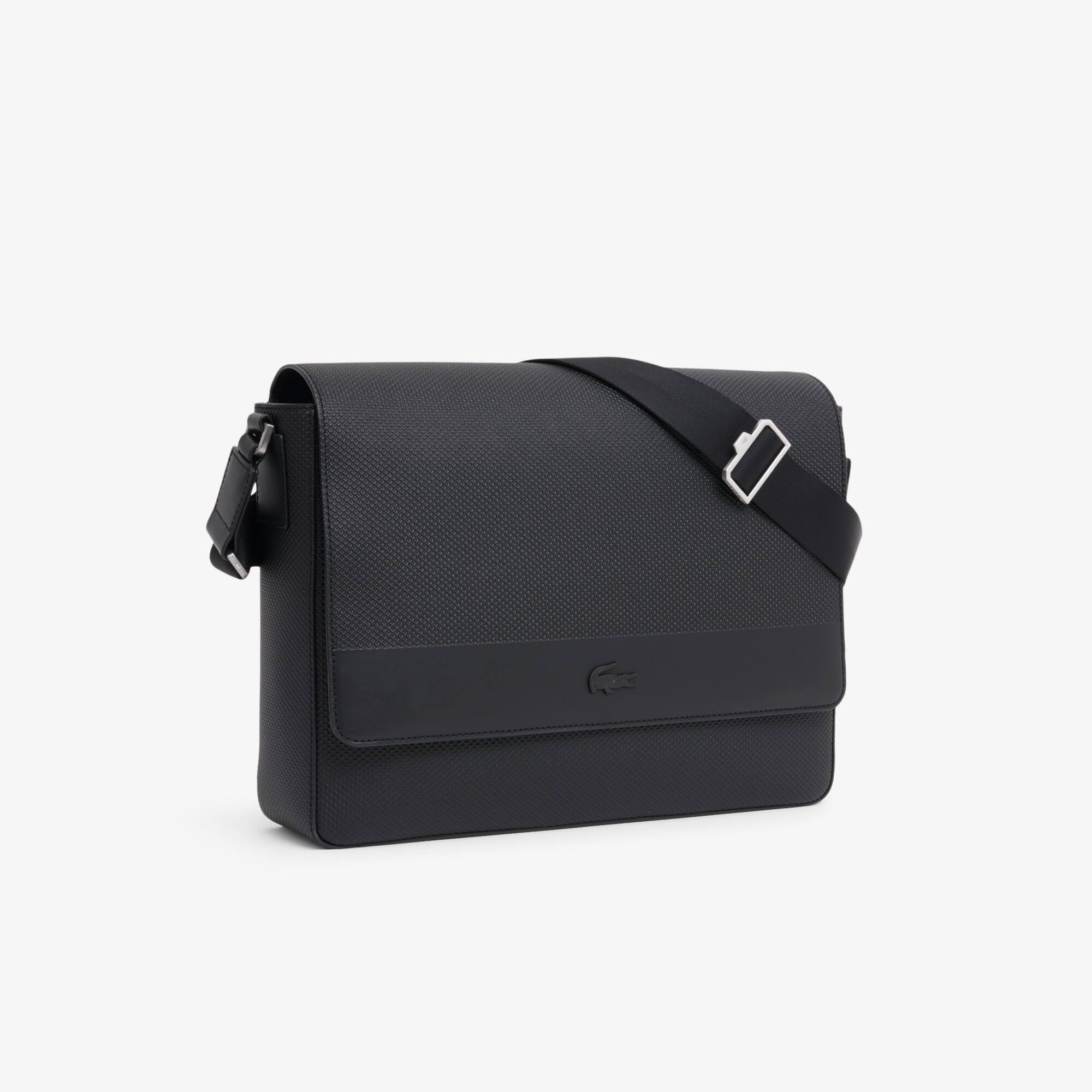 Thumbnail - Lacoste Große Kuriertasche Chantaco aus Leder - BLACK Size One Size