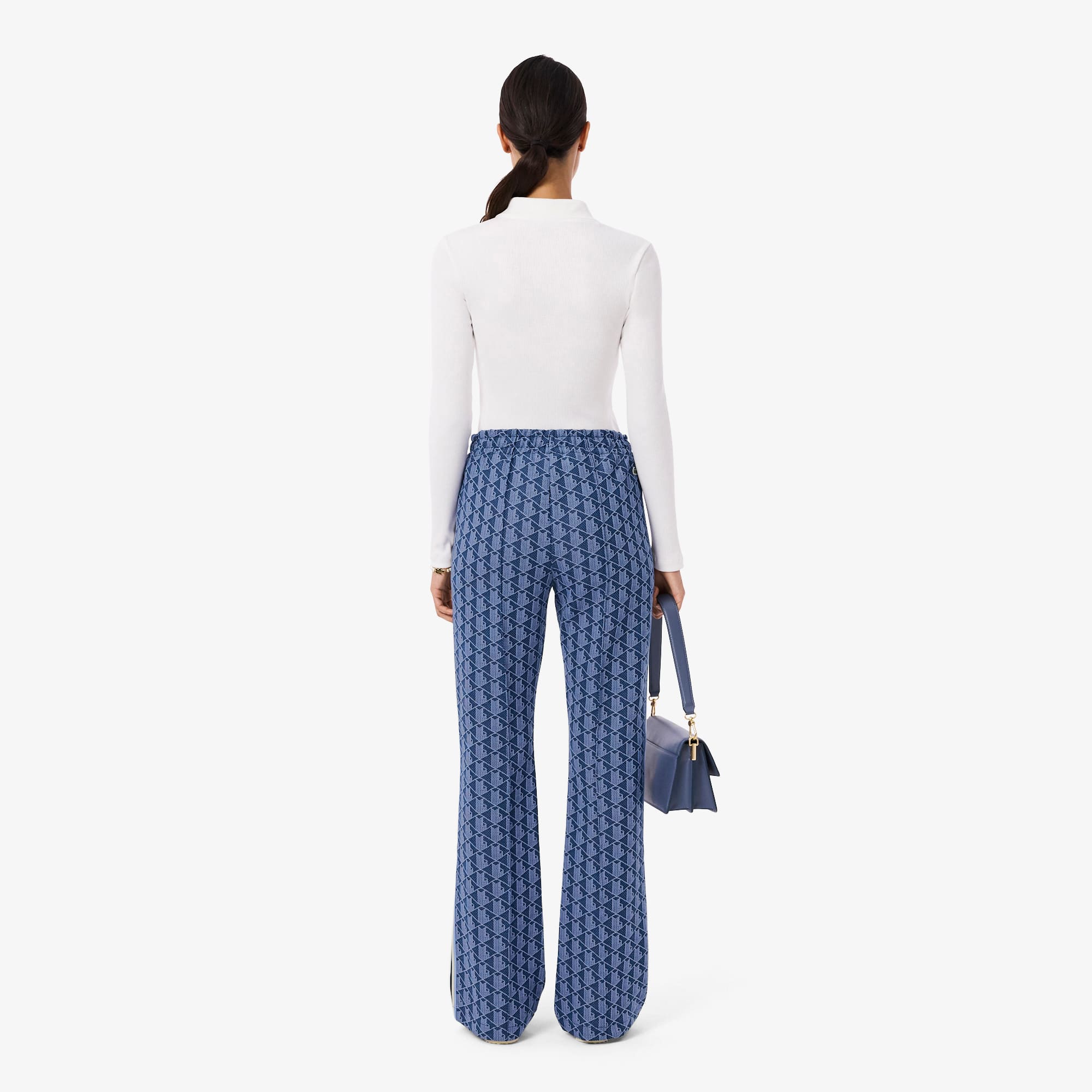 Thumbnail - Lacoste Flared-Trainingshose mit Monogramm - Navy Blau / Lila Size 32
