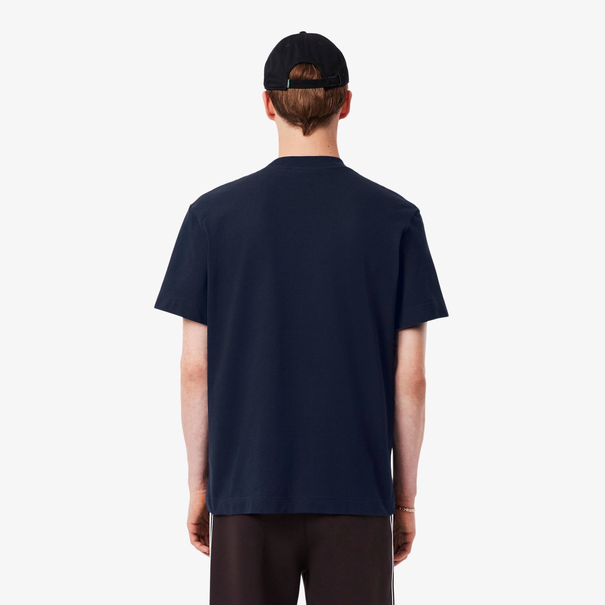 Thumbnail - Lacoste T-Shirt mit Streifenband, hergestellt in Frankreich - Navy Blau Size 6 - XL