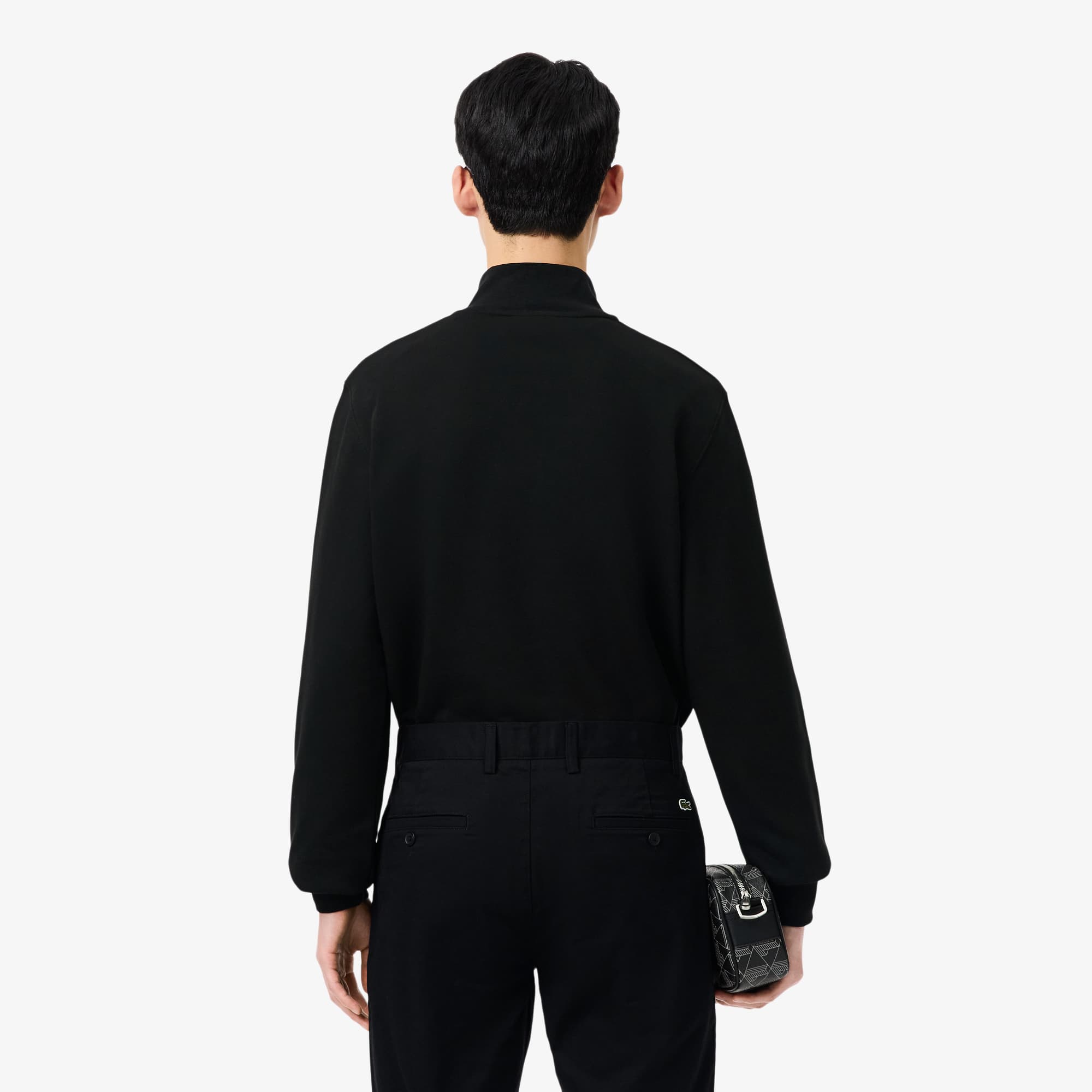 Thumbnail - Lacoste Fleece-Sweatshirt mit Reißverschluss und hohem Kragen - Schwarz Size 4XL