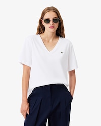Relaxed Fit-T-Shirt aus weicher Baumwolle mit V-Ausschnitt