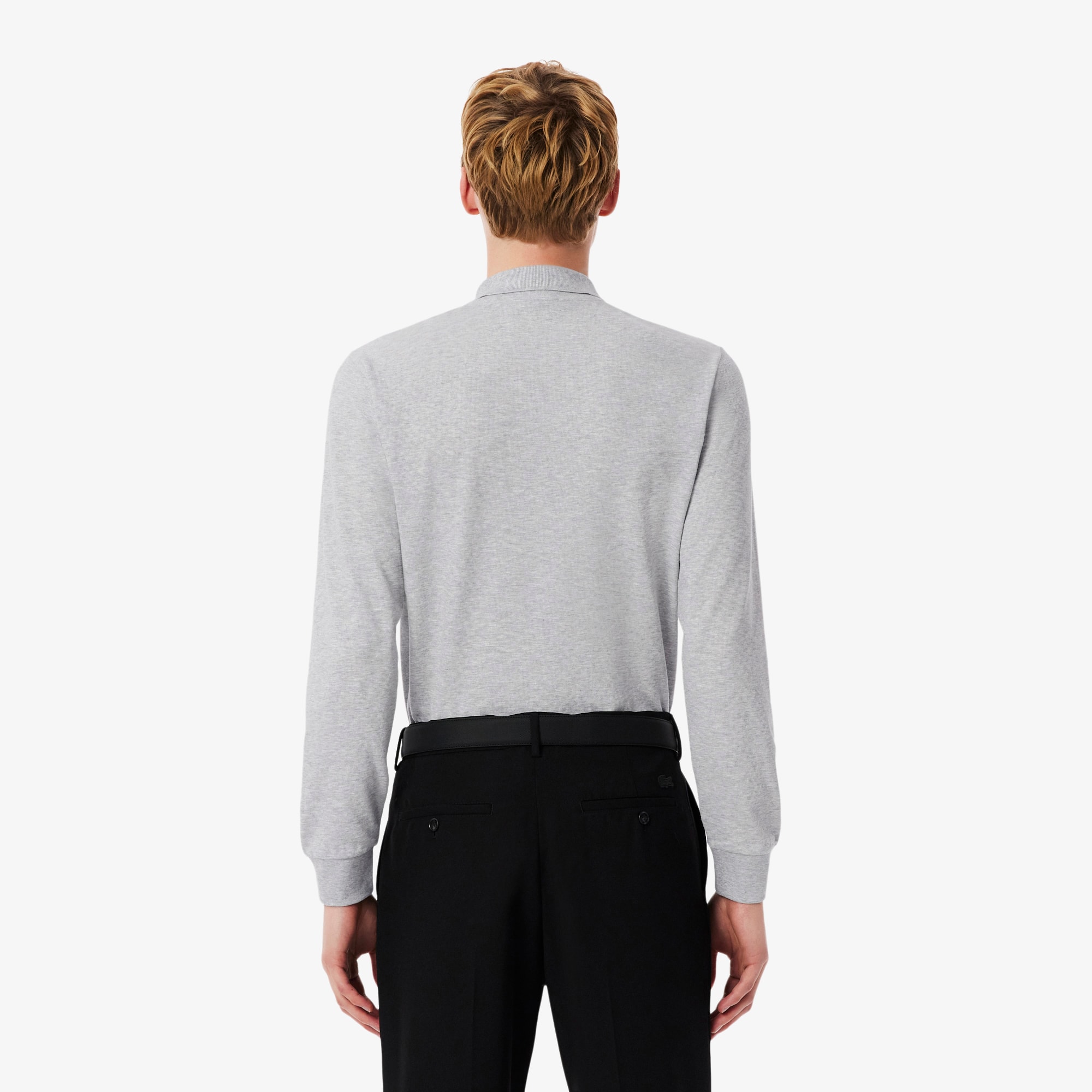 Thumbnail - Lacoste Regular Fit-Polohemd aus Baumwolle mit langen Ärmeln - Heidekraut Grau Size XS