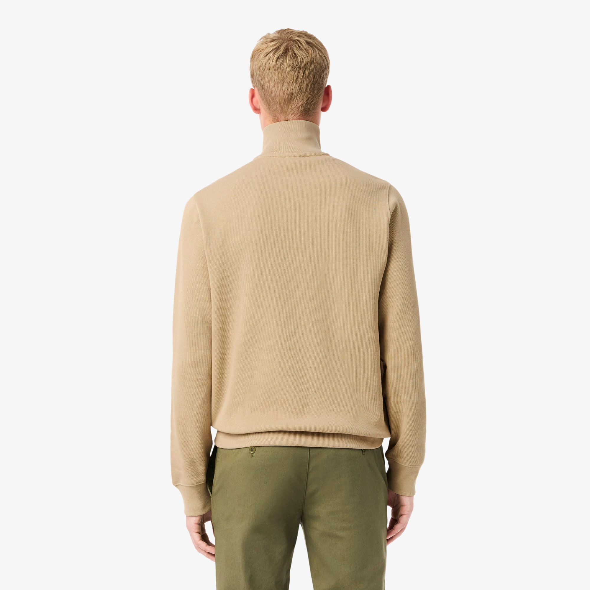 Thumbnail - Lacoste Sweatshirt aus Interlock mit hohem Kragen und Reißverschluss - Beige Size M