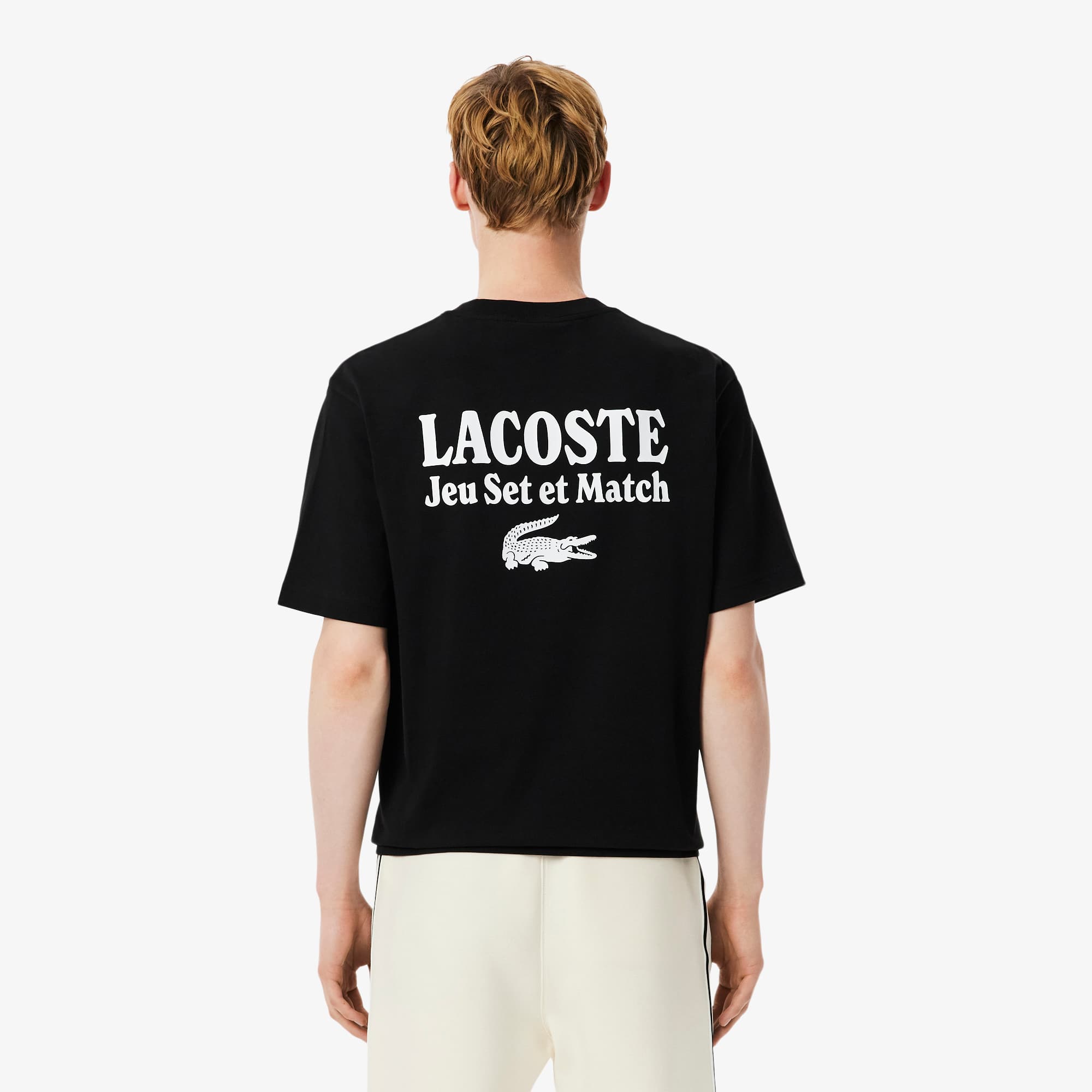 Thumbnail - Lacoste Loose Fit-T-Shirt aus schwerem Jersey mit Print - Schwarz Size XXL
