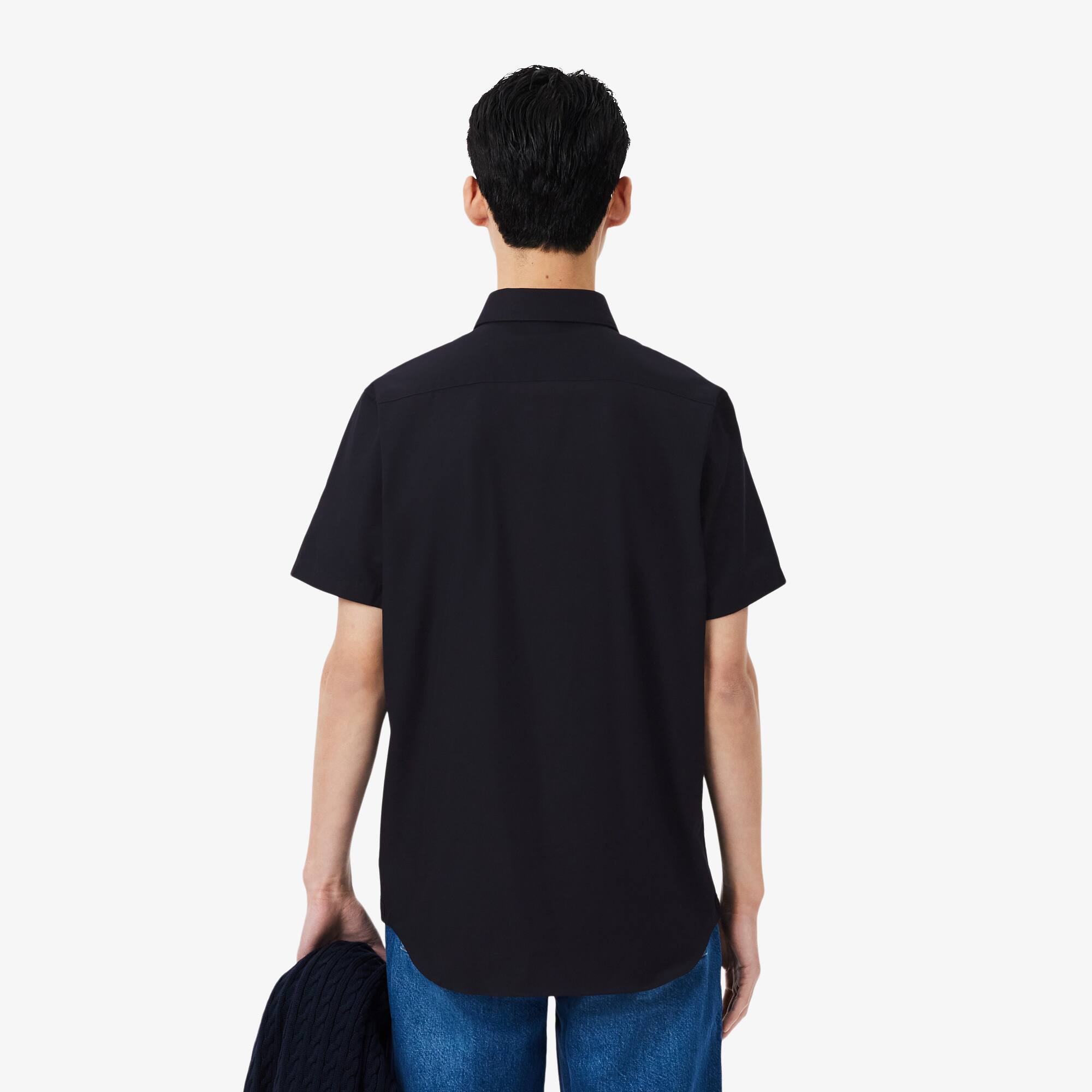 Thumbnail - Lacoste Regular Fit-Hemd mit kurzen Ärmeln aus Baumwolle - Navy Blau Size 46