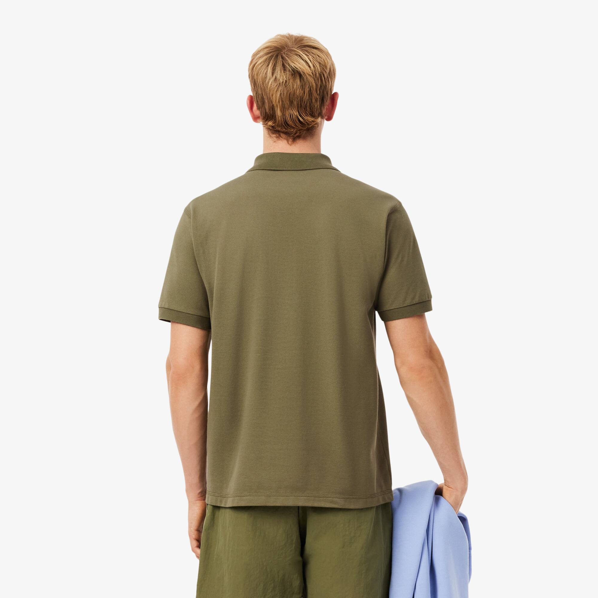 Thumbnail - Lacoste Classic Fit-Polohemd aus Mini-Piqué mit Stickmotiv - Khaki Grün Size S